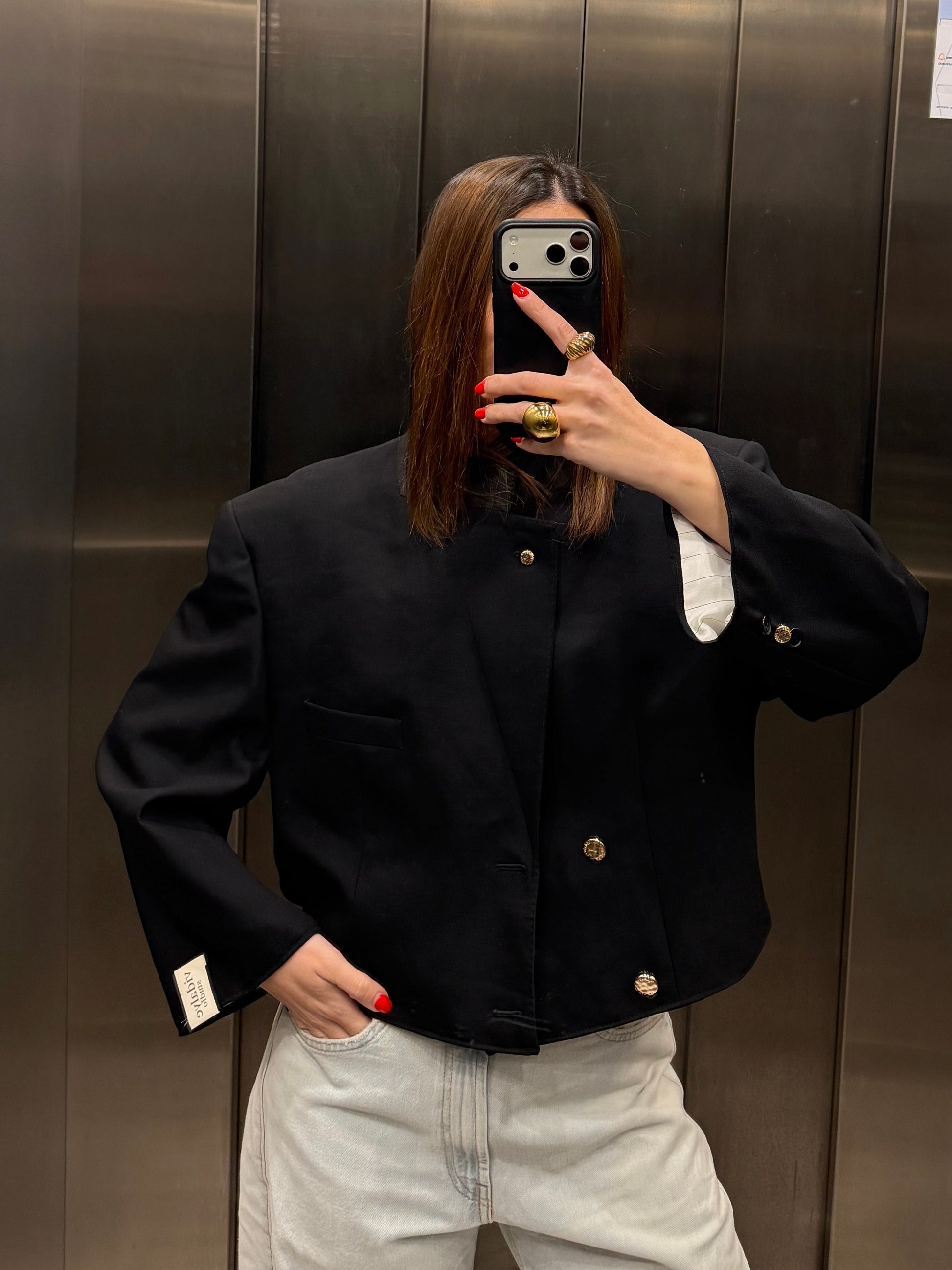 CROP GOLDEN BLAZER 025 vidalyestudio