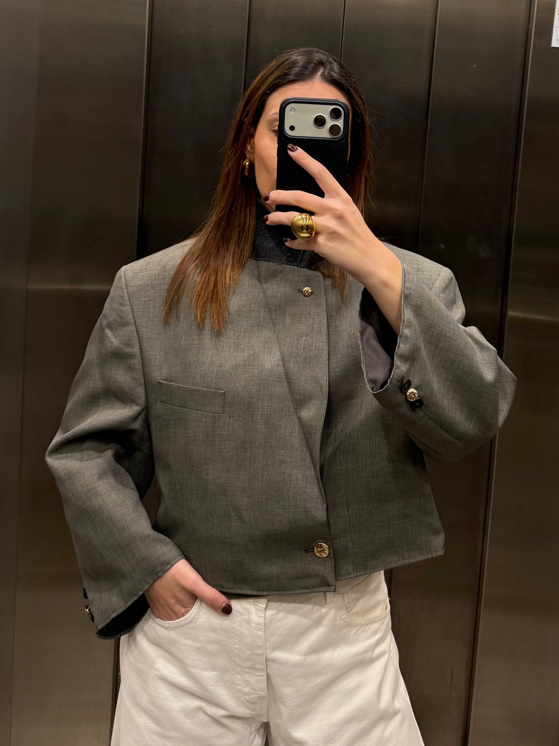 CROP GOLDEN BLAZER 049 vidalyestudio