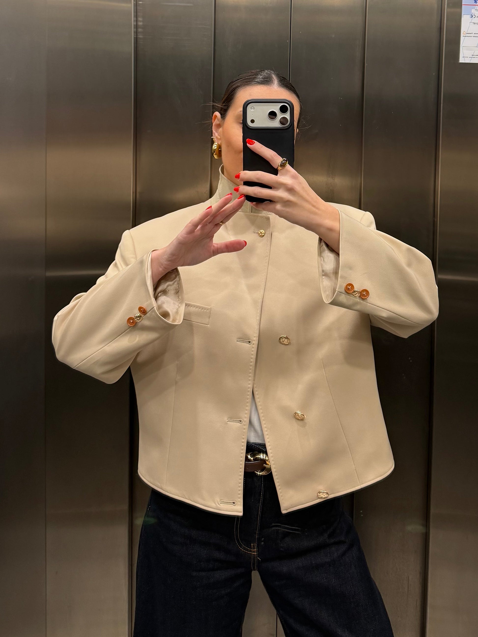 CROP GOLDEN BLAZER 018 vidalyestudio