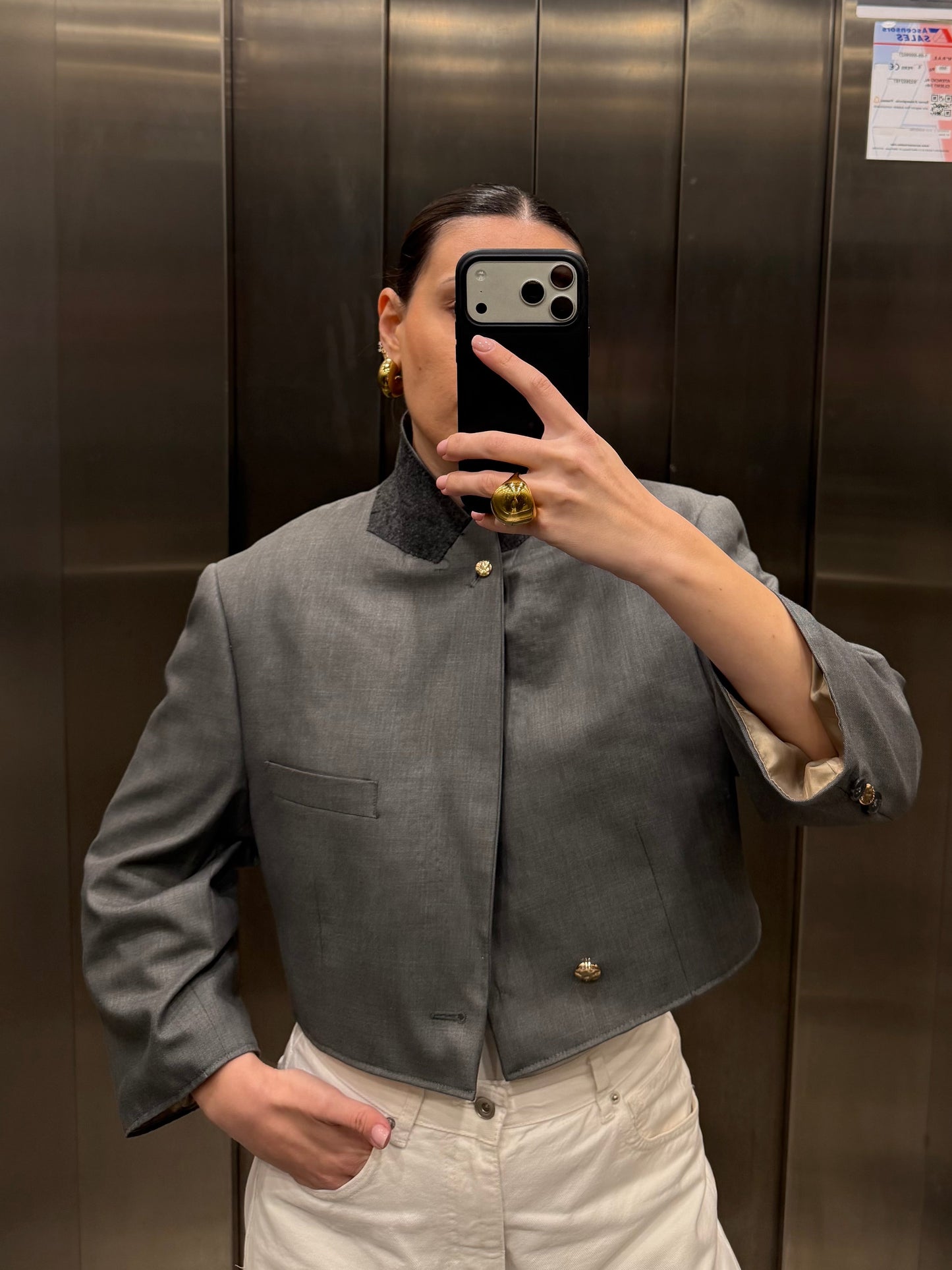 CROP GOLDEN BLAZER 057 vidalyestudio