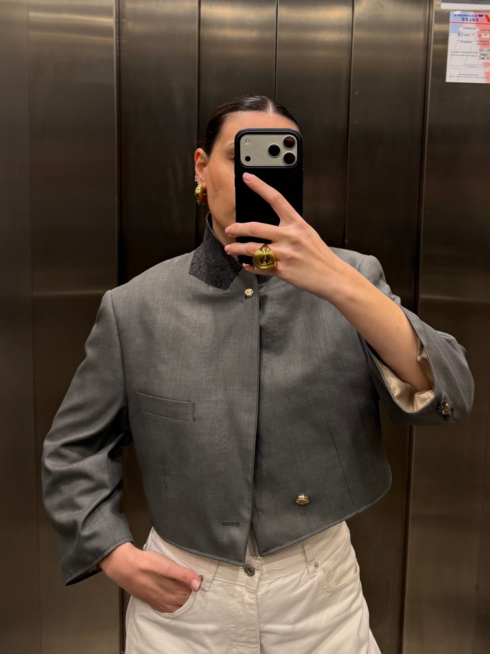 CROP GOLDEN BLAZER 057 vidalyestudio