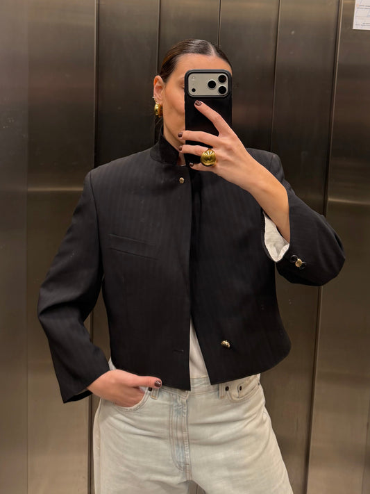 CROP GOLDEN BLAZER 047 vidalyestudio