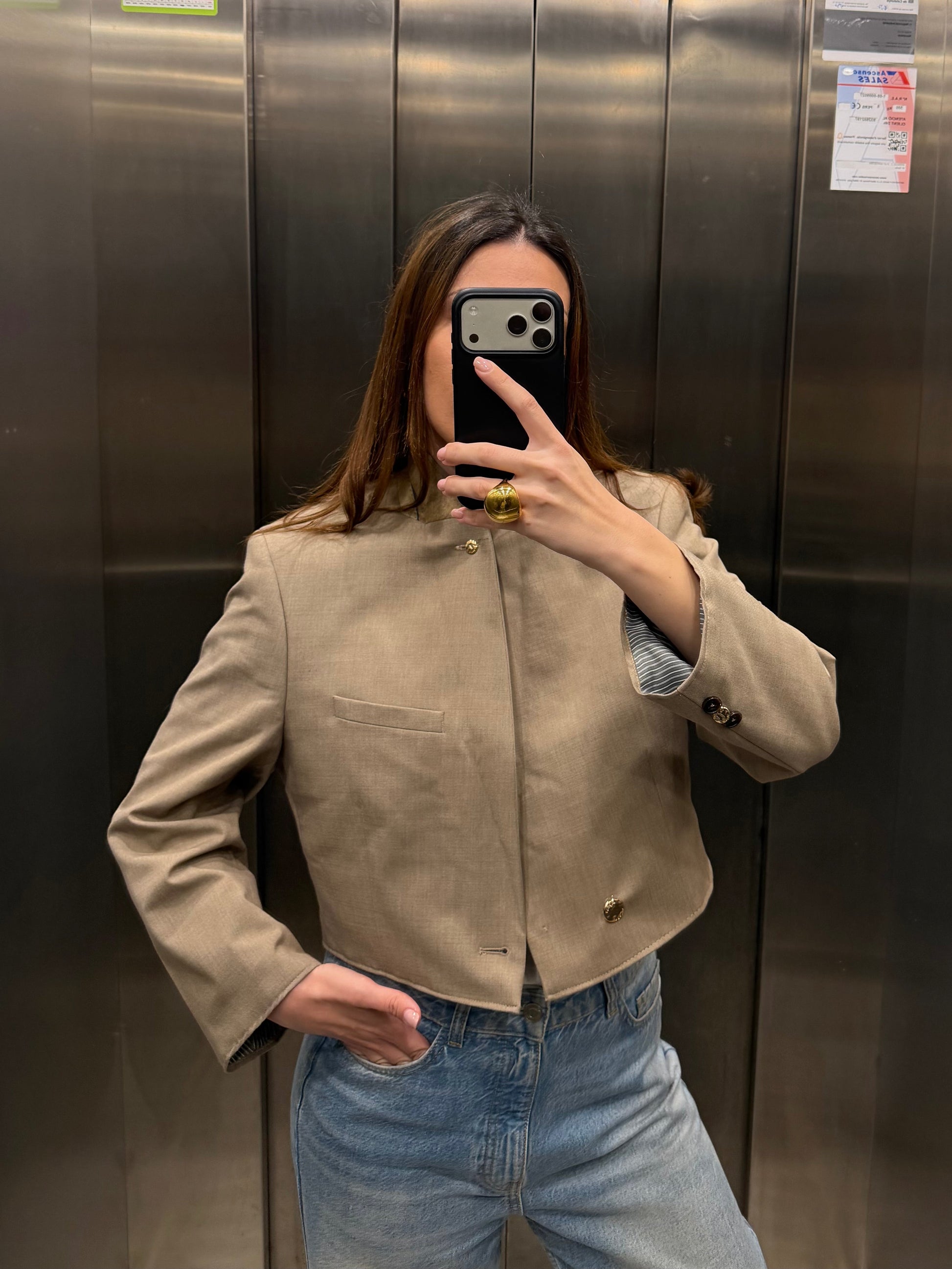 CROP GOLDEN BLAZER 060 vidalyestudio