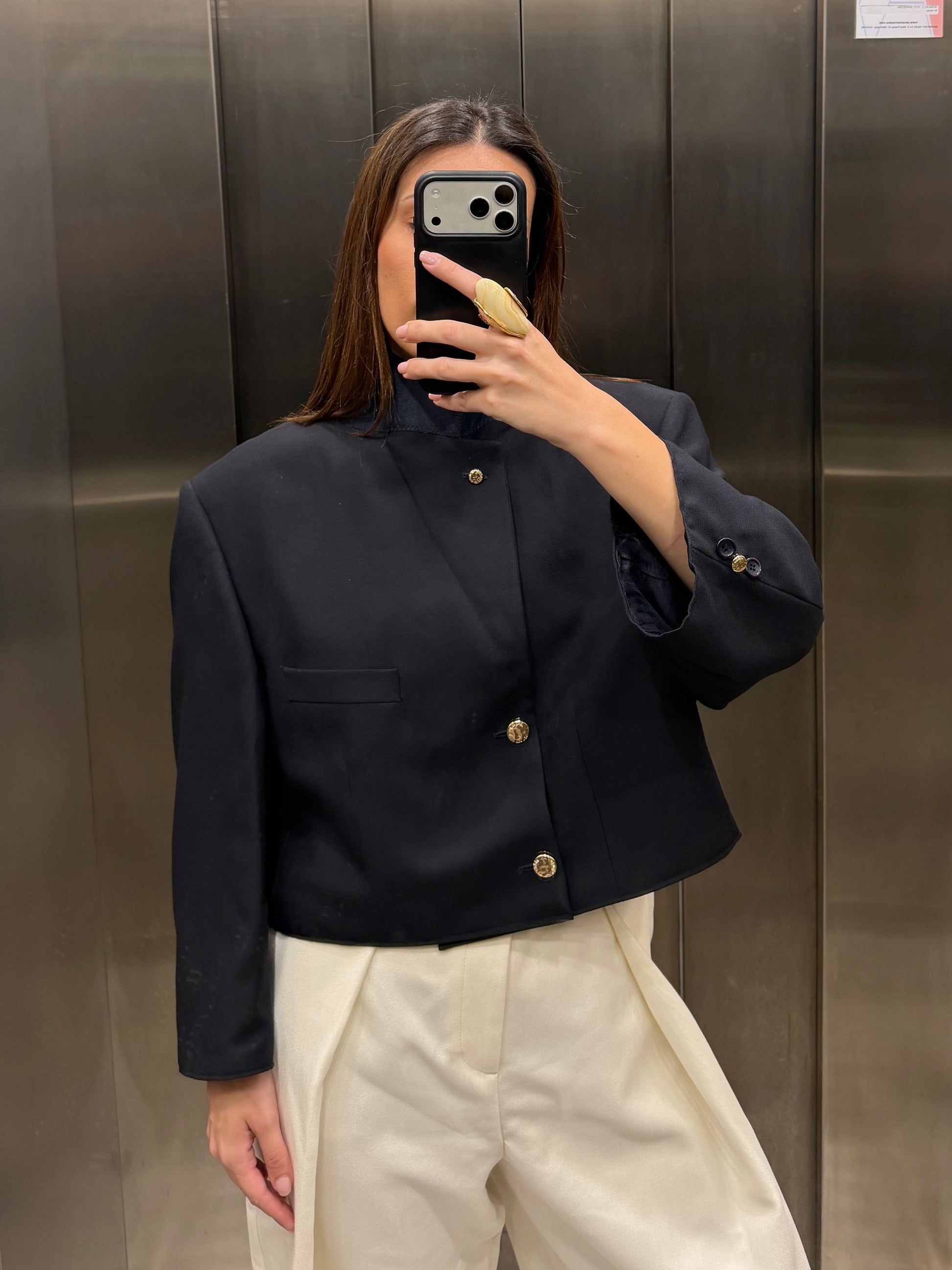CROP GOLDEN BLAZER 064 vidalyestudio