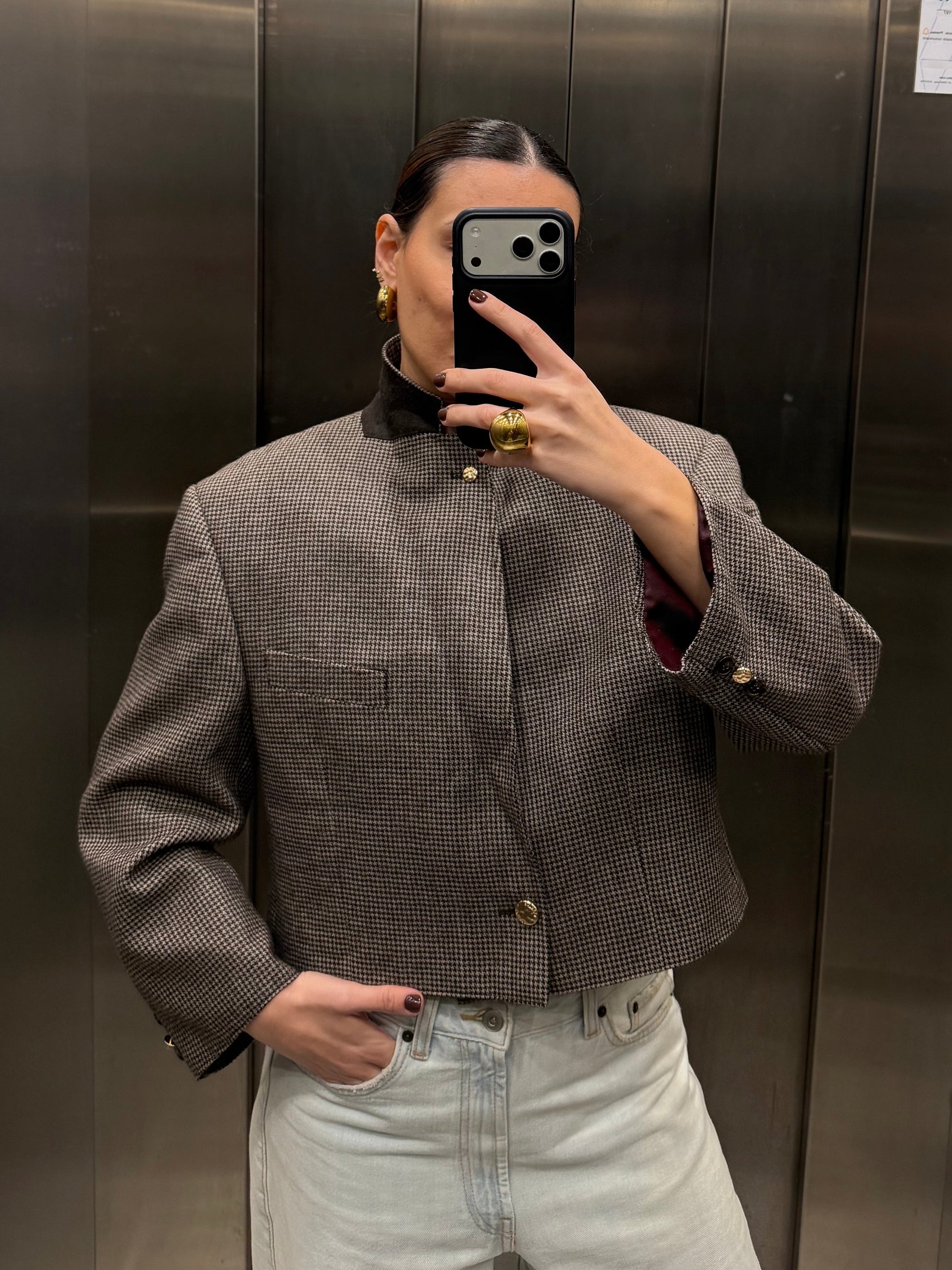 CROP GOLDEN BLAZER 046 vidalyestudio