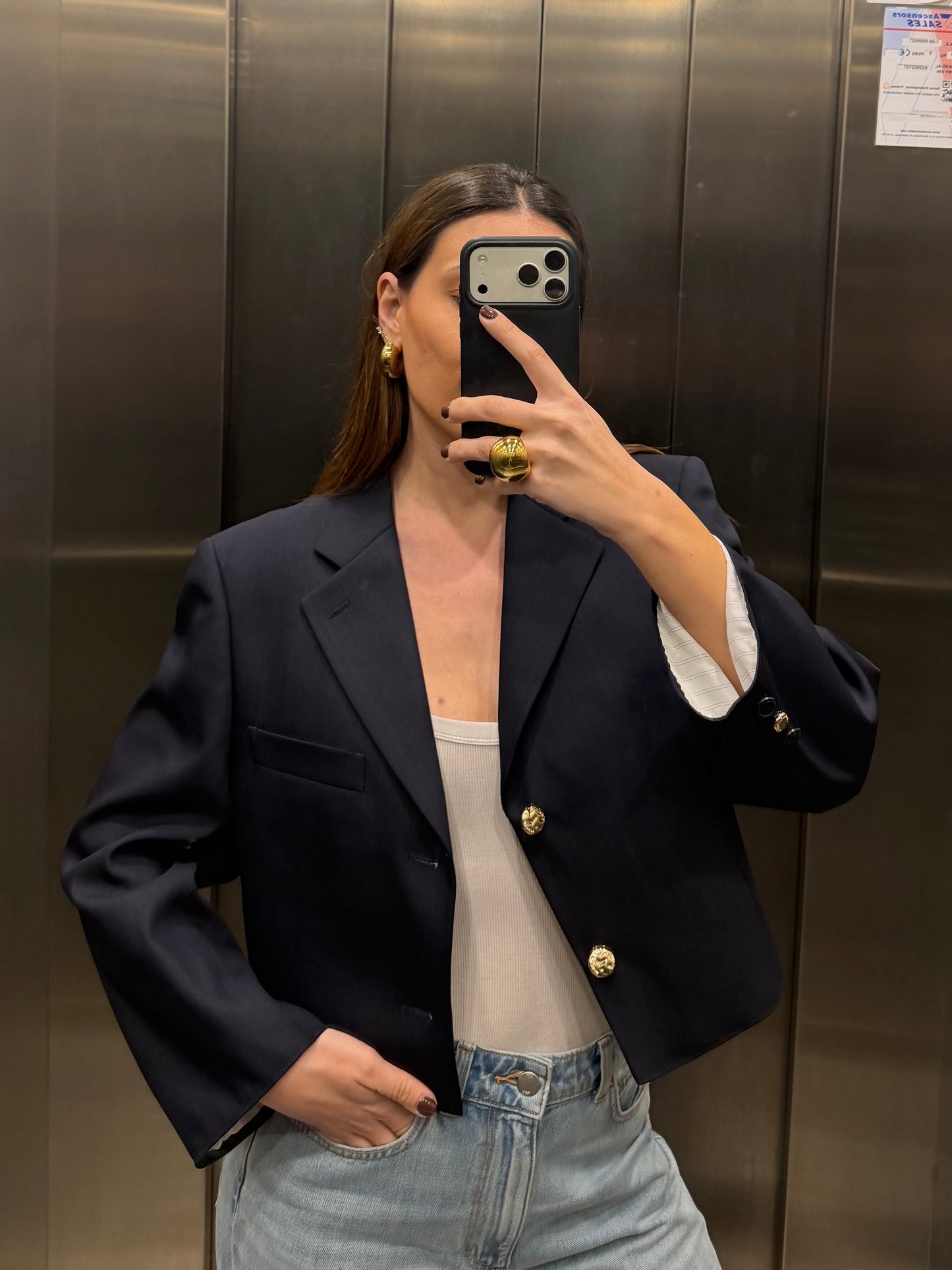 CROP GOLDEN BLAZER 048 vidalyestudio