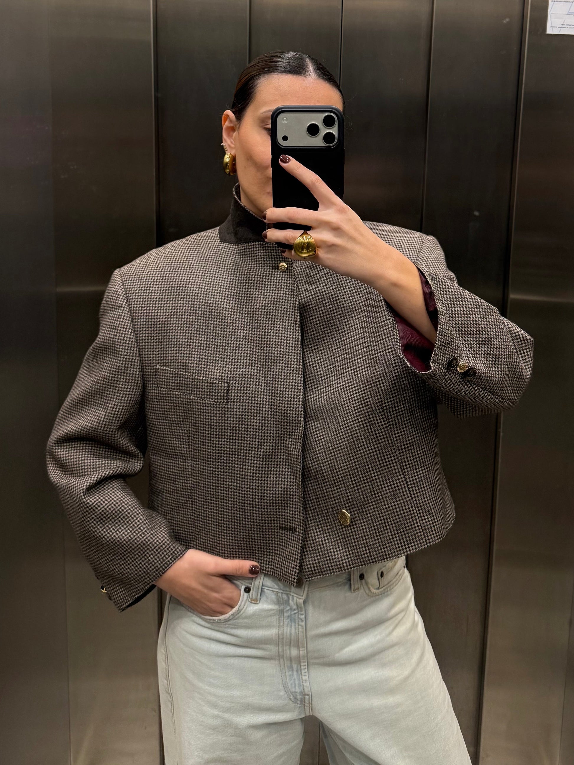 CROP GOLDEN BLAZER 046 vidalyestudio