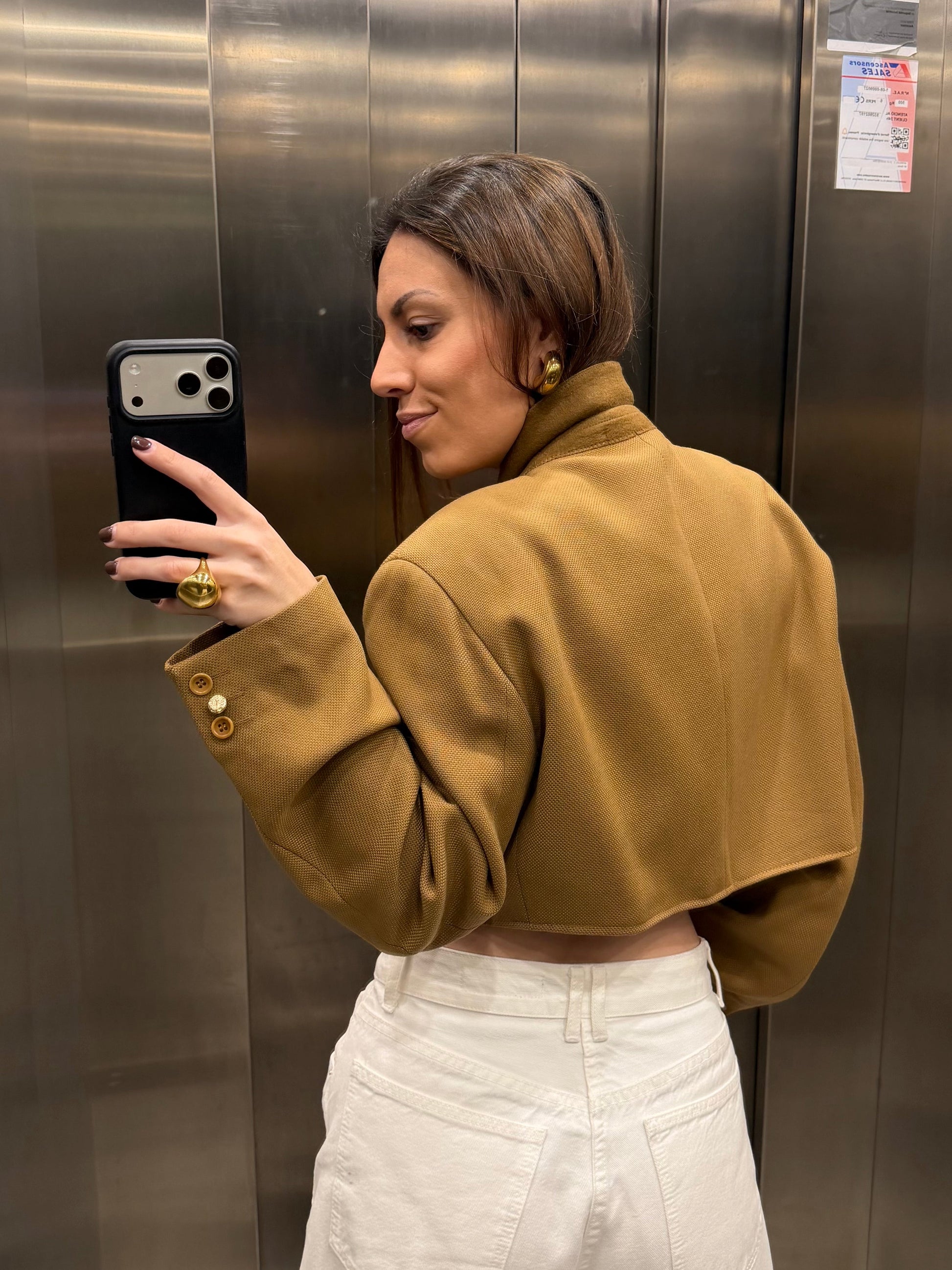 CROP GOLDEN BLAZER vidalyestudio