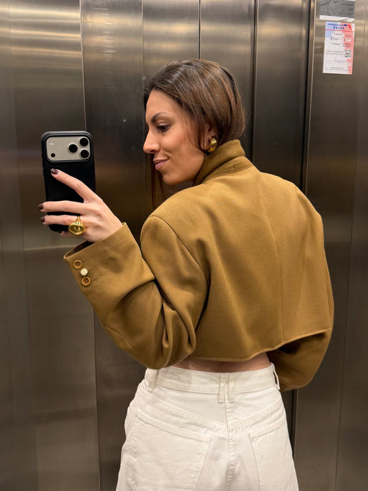 CROP GOLDEN BLAZER vidalyestudio