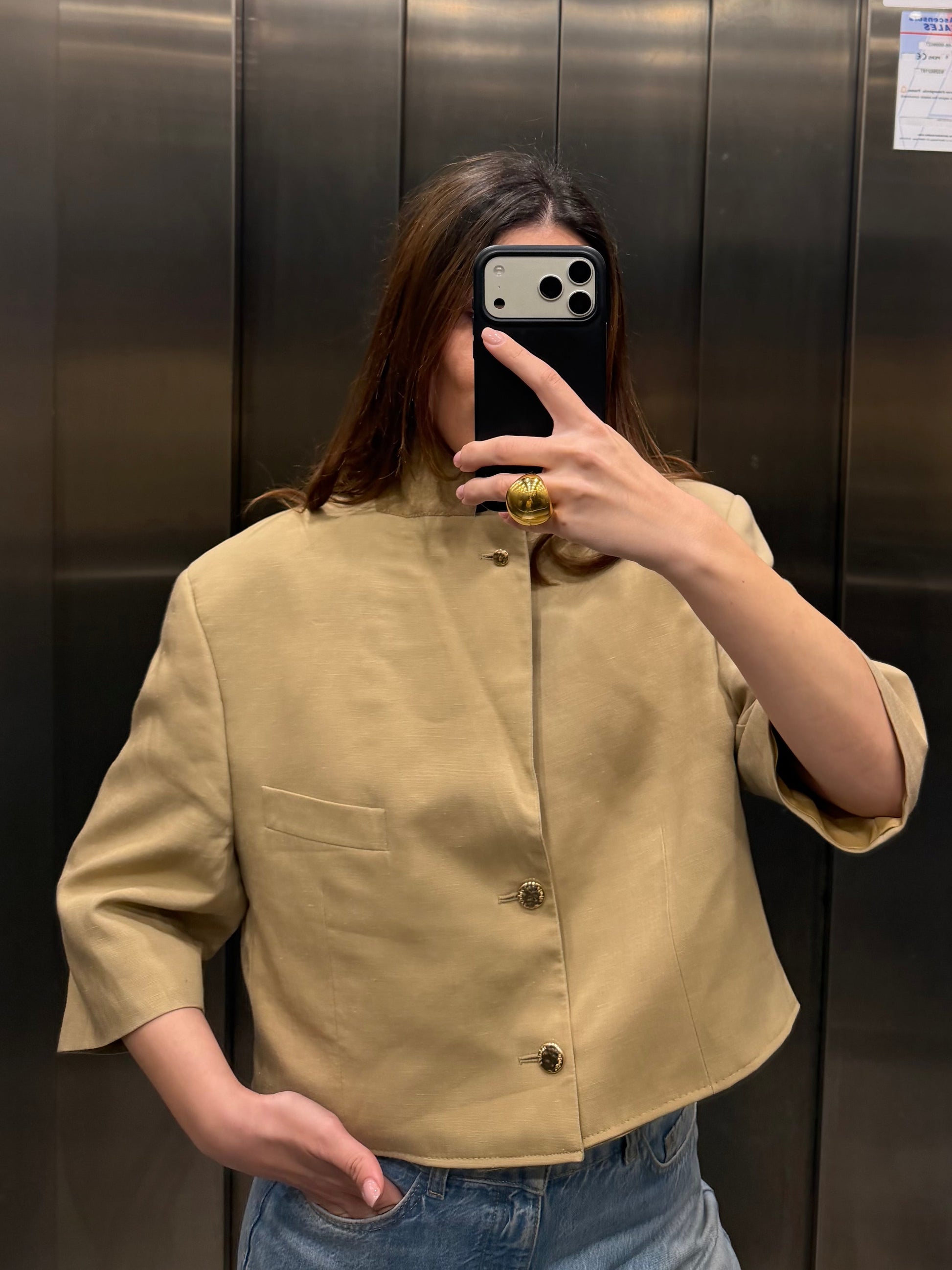 CROP GOLDEN BLAZER 059 vidalyestudio