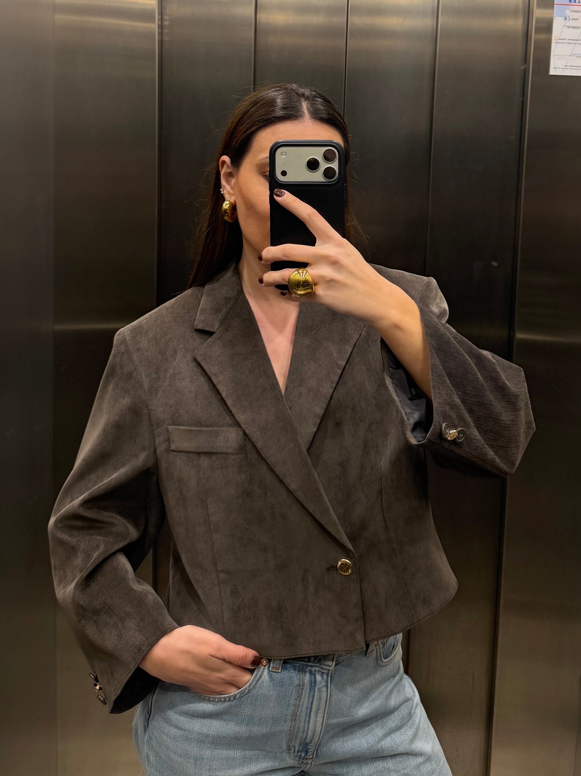 CROP GOLDEN BLAZER 049 vidalyestudio