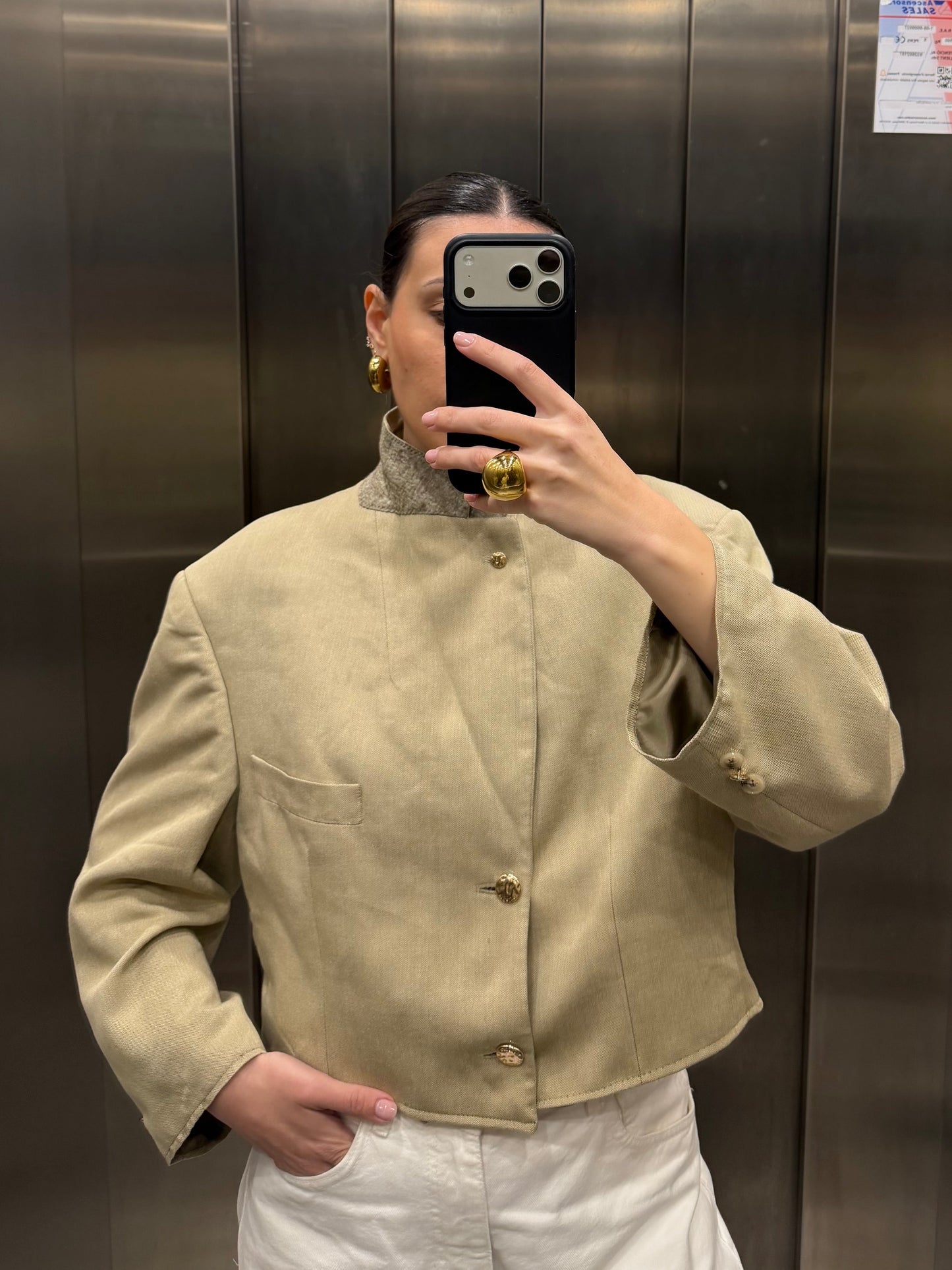 CROP GOLDEN BLAZER 055 vidalyestudio