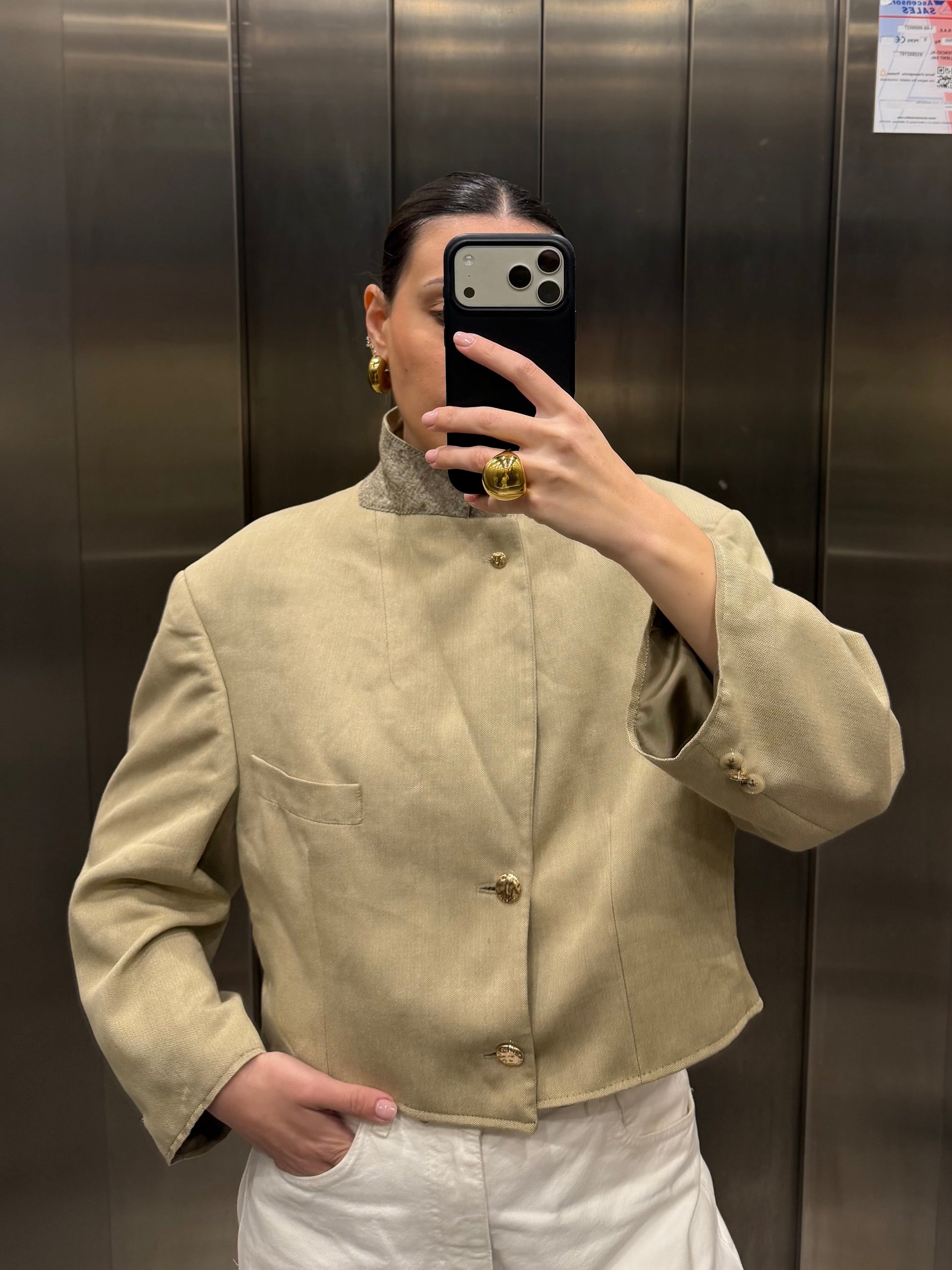 CROP GOLDEN BLAZER 055 vidalyestudio