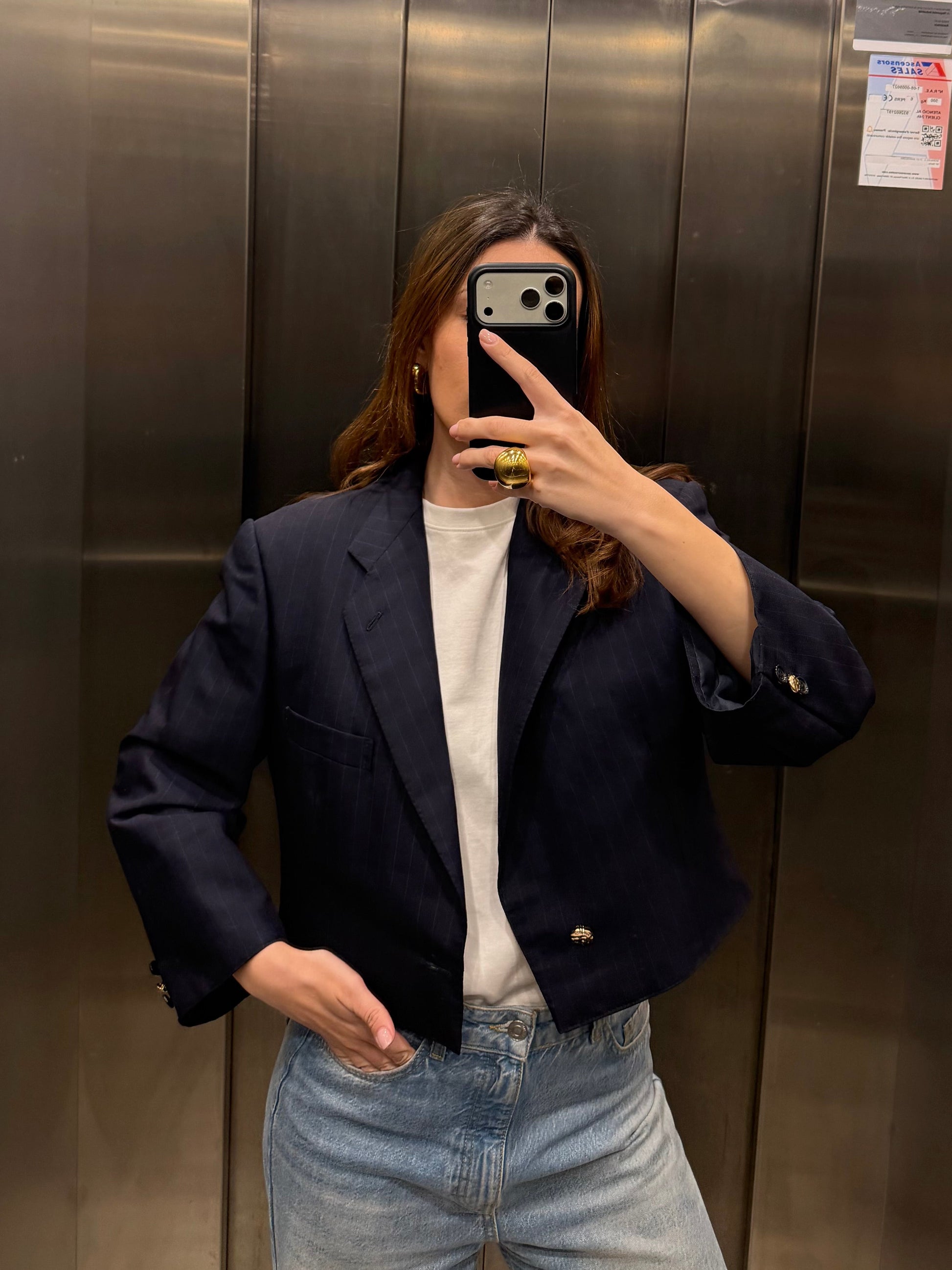 CROP GOLDEN BLAZER 058 vidalyestudio