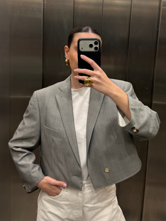 CROP GOLDEN BLAZER 056 vidalyestudio
