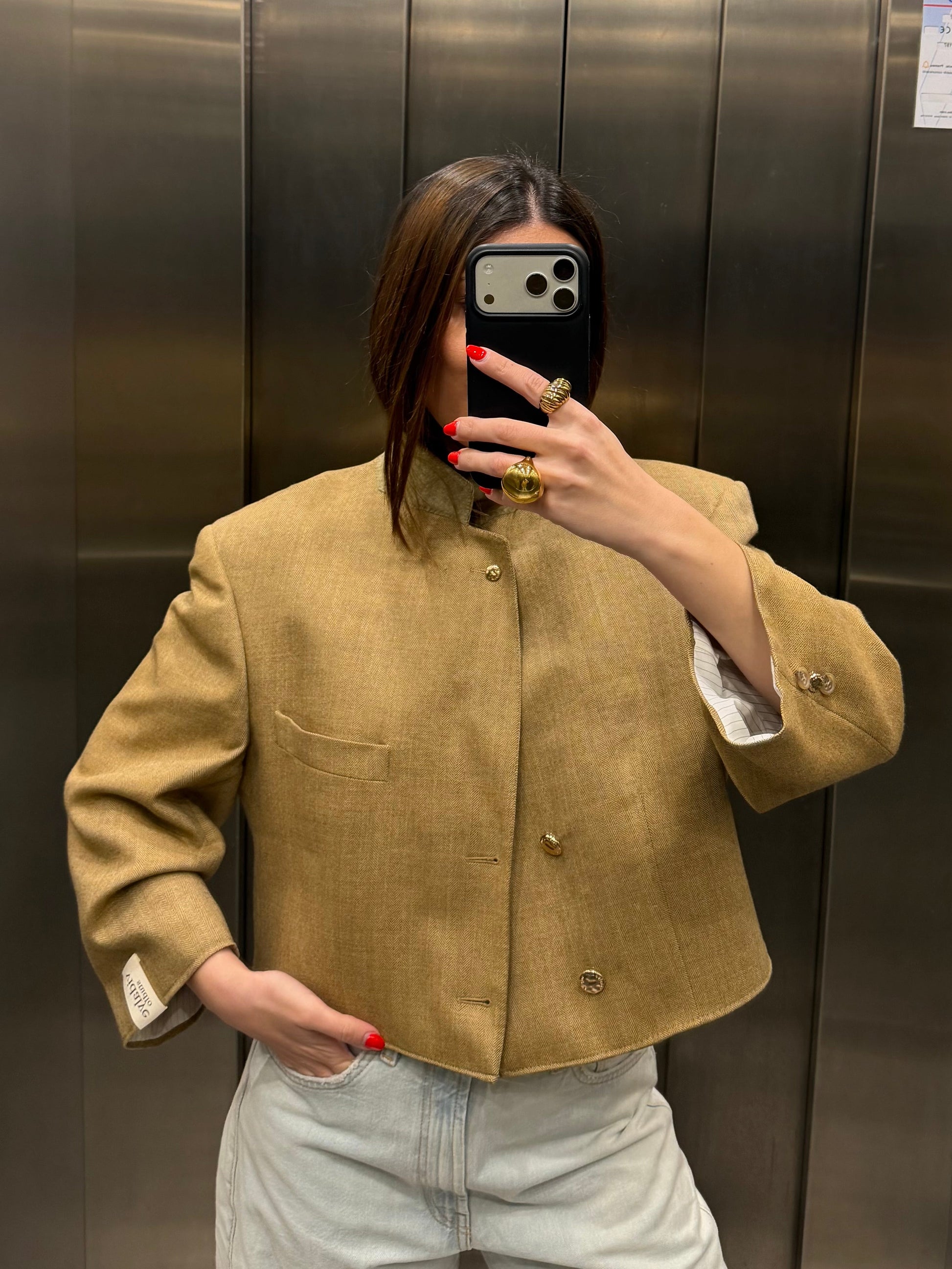 CROP GOLDEN BLAZER 032 vidalyestudio