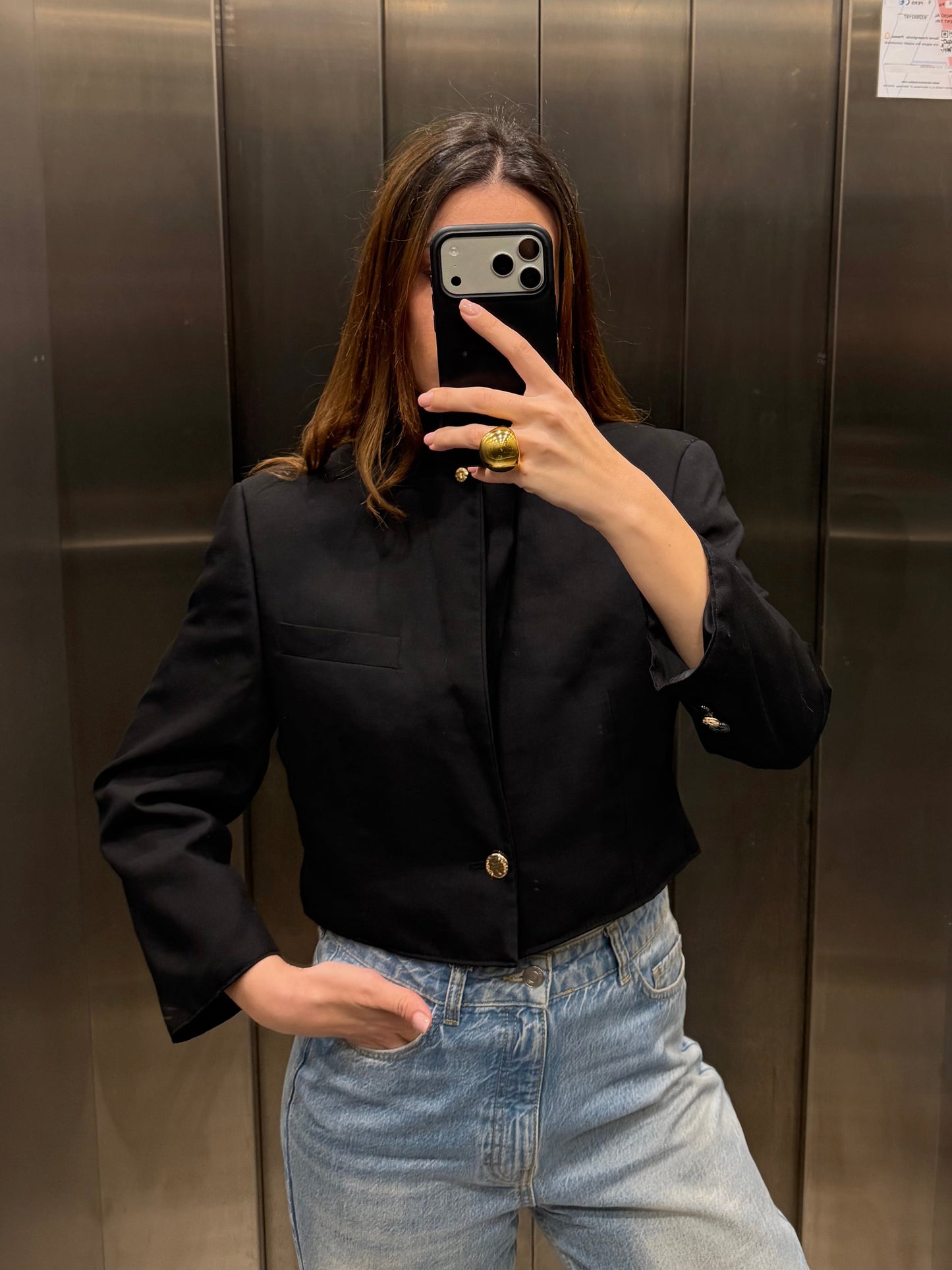 CROP GOLDEN BLAZER 061 vidalyestudio