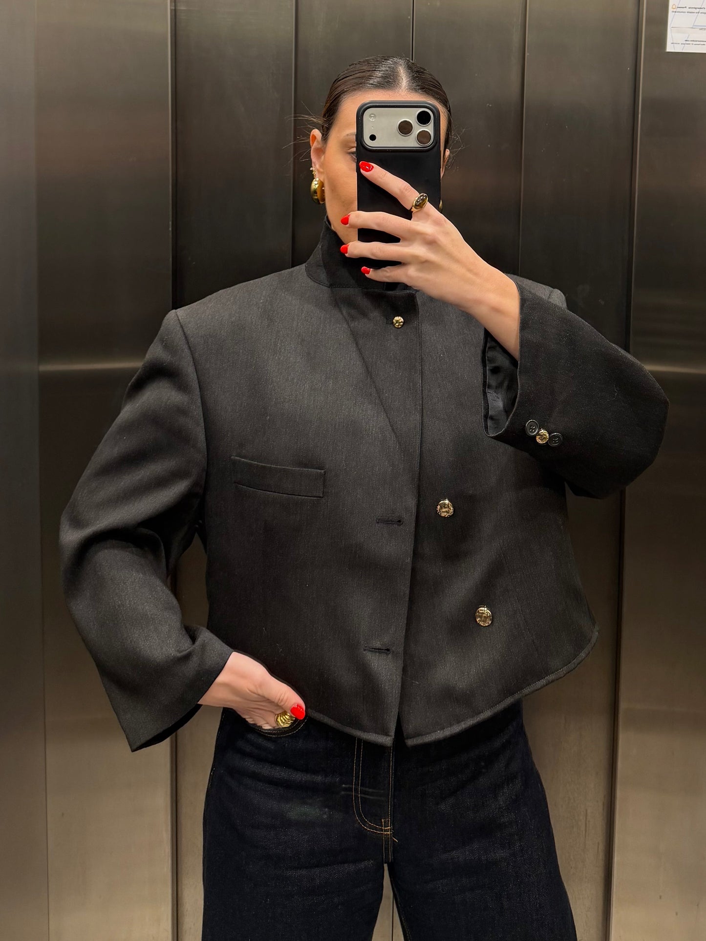 CROP GOLDEN BLAZER 019 vidalyestudio