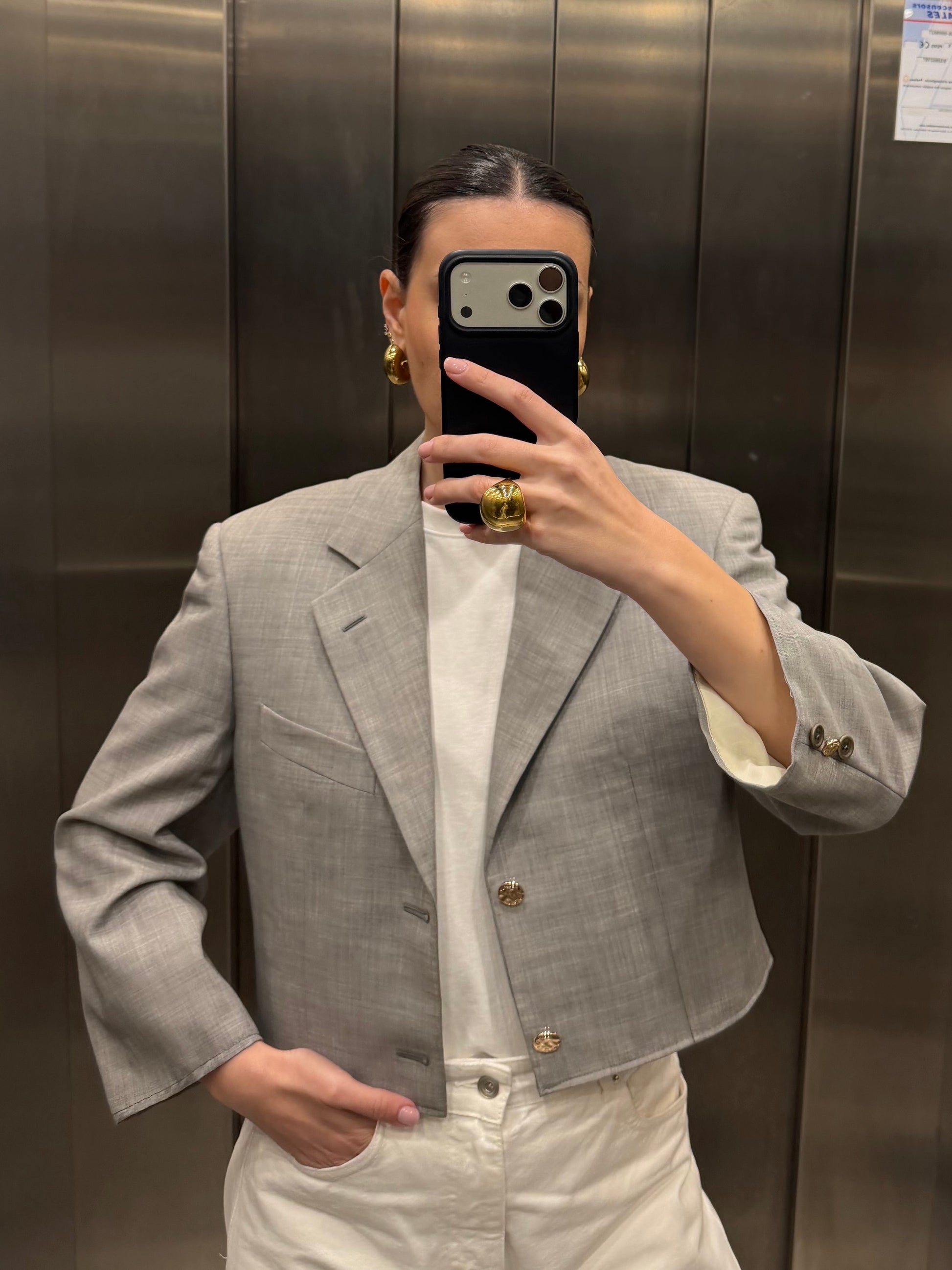 CROP GOLDEN BLAZER VALENTINO vidalyestudio