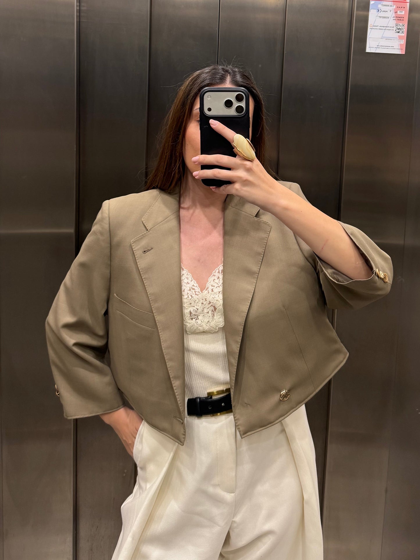 CROP GOLDEN BLAZER 066 vidalyestudio