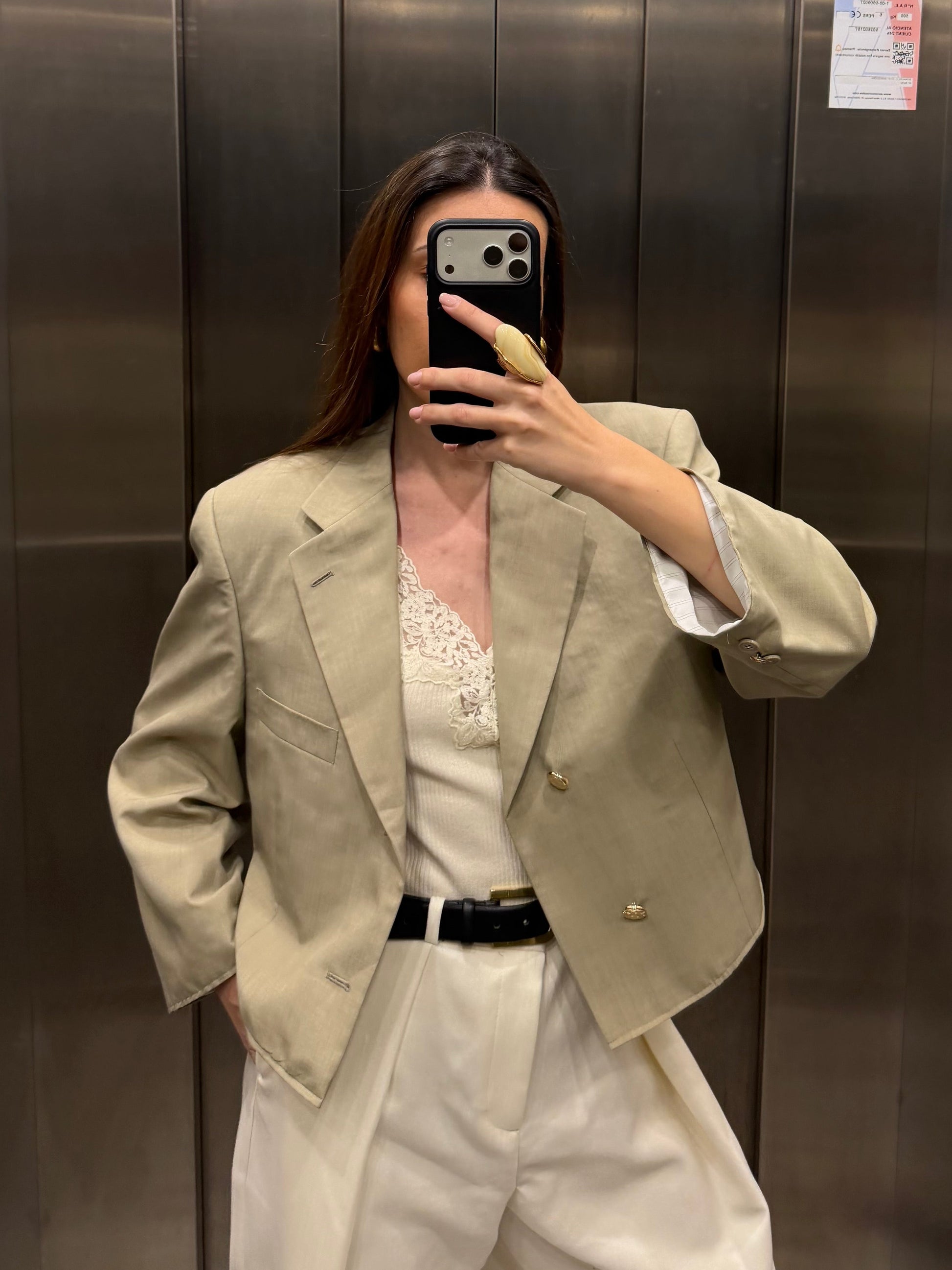 CROP GOLDEN BLAZER 067 vidalyestudio