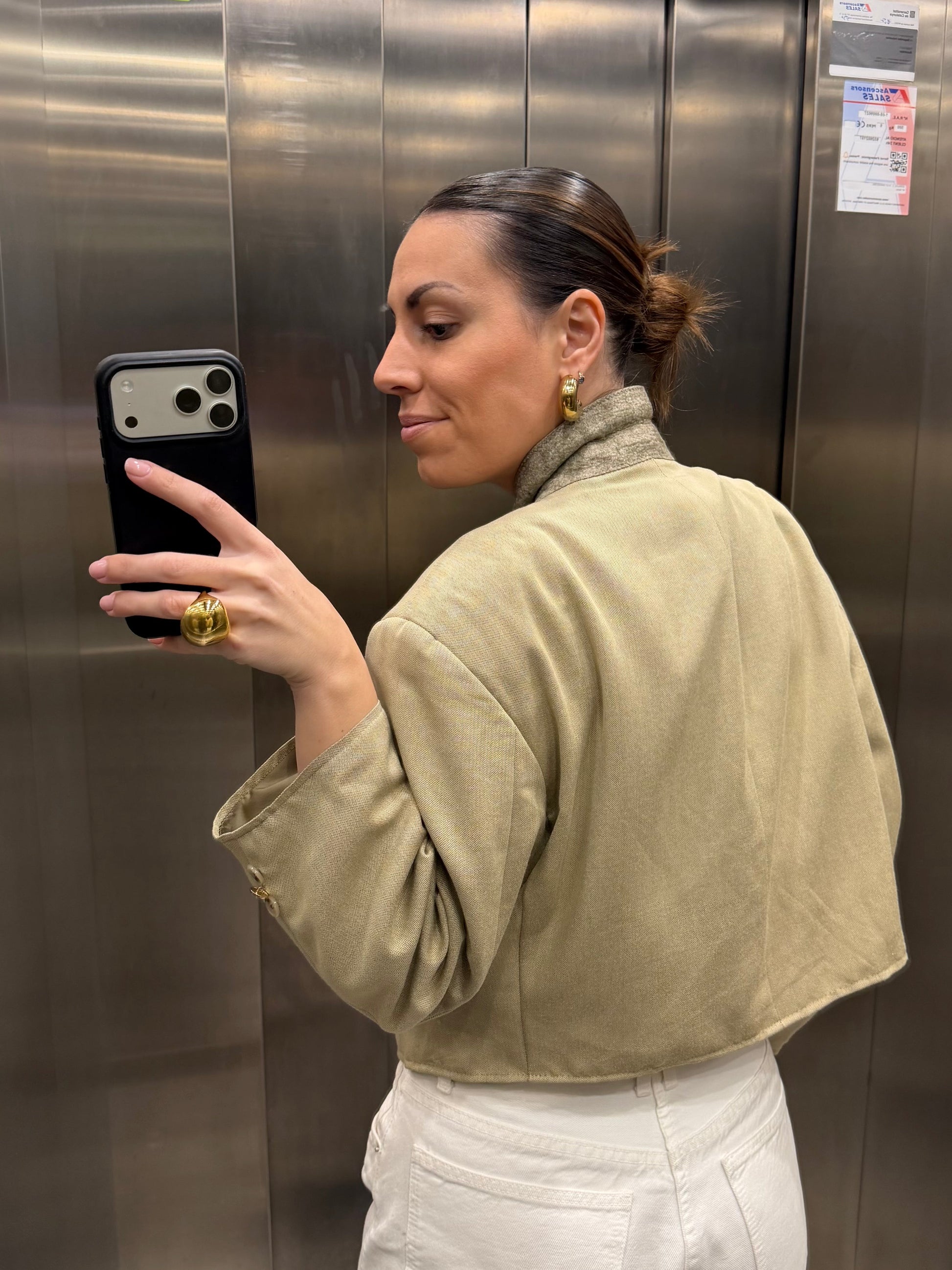CROP GOLDEN BLAZER 055 vidalyestudio