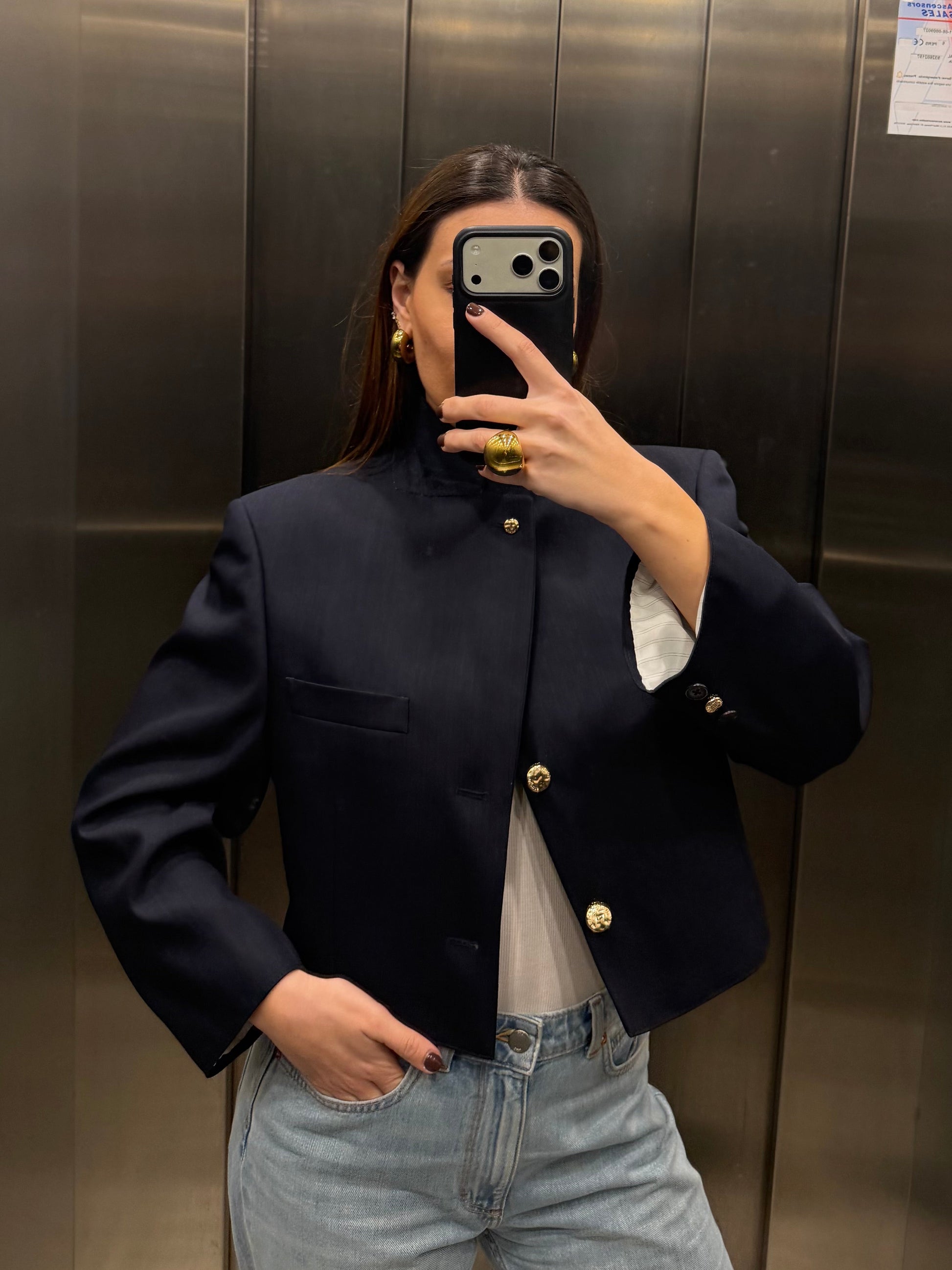 CROP GOLDEN BLAZER 048 vidalyestudio