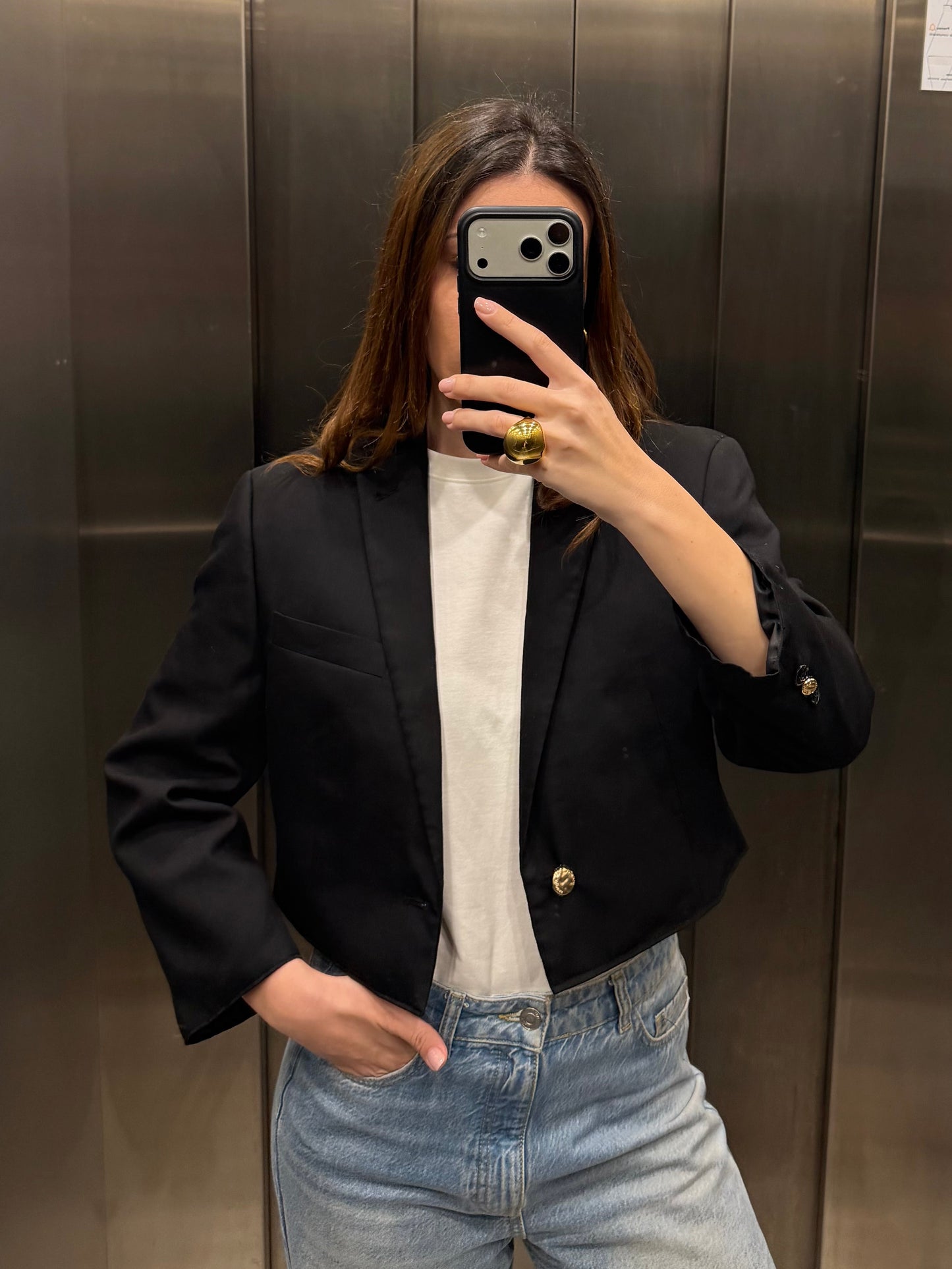 CROP GOLDEN BLAZER 061 vidalyestudio