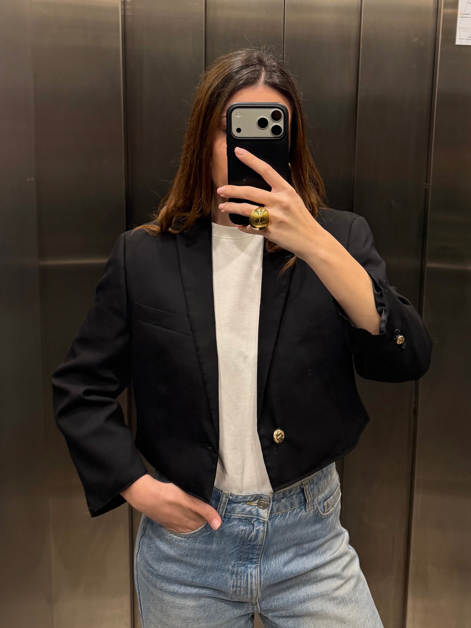 CROP GOLDEN BLAZER 061 vidalyestudio