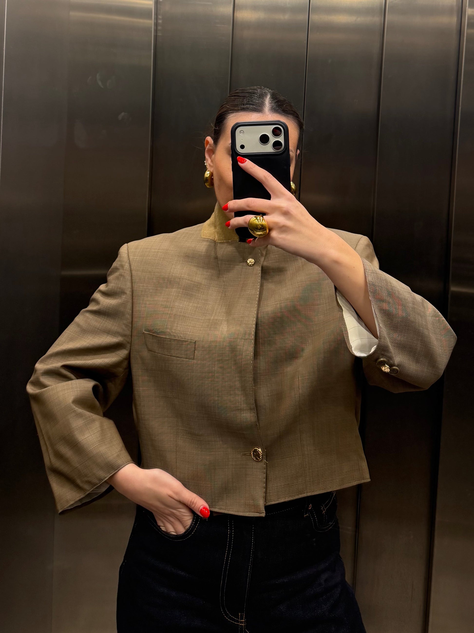 CROP GOLDEN BLAZER 024 vidalyestudio
