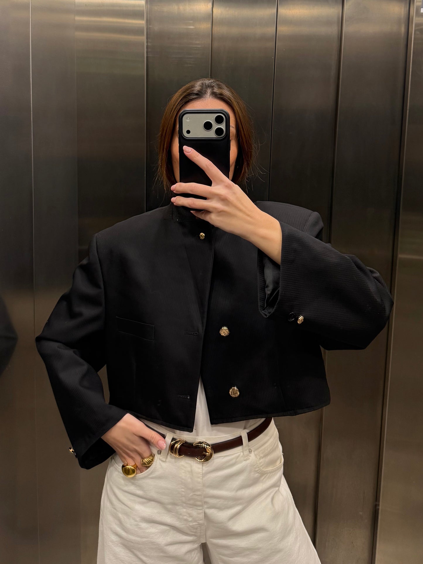 CROP GOLDEN BLAZER 002 vidalyestudio