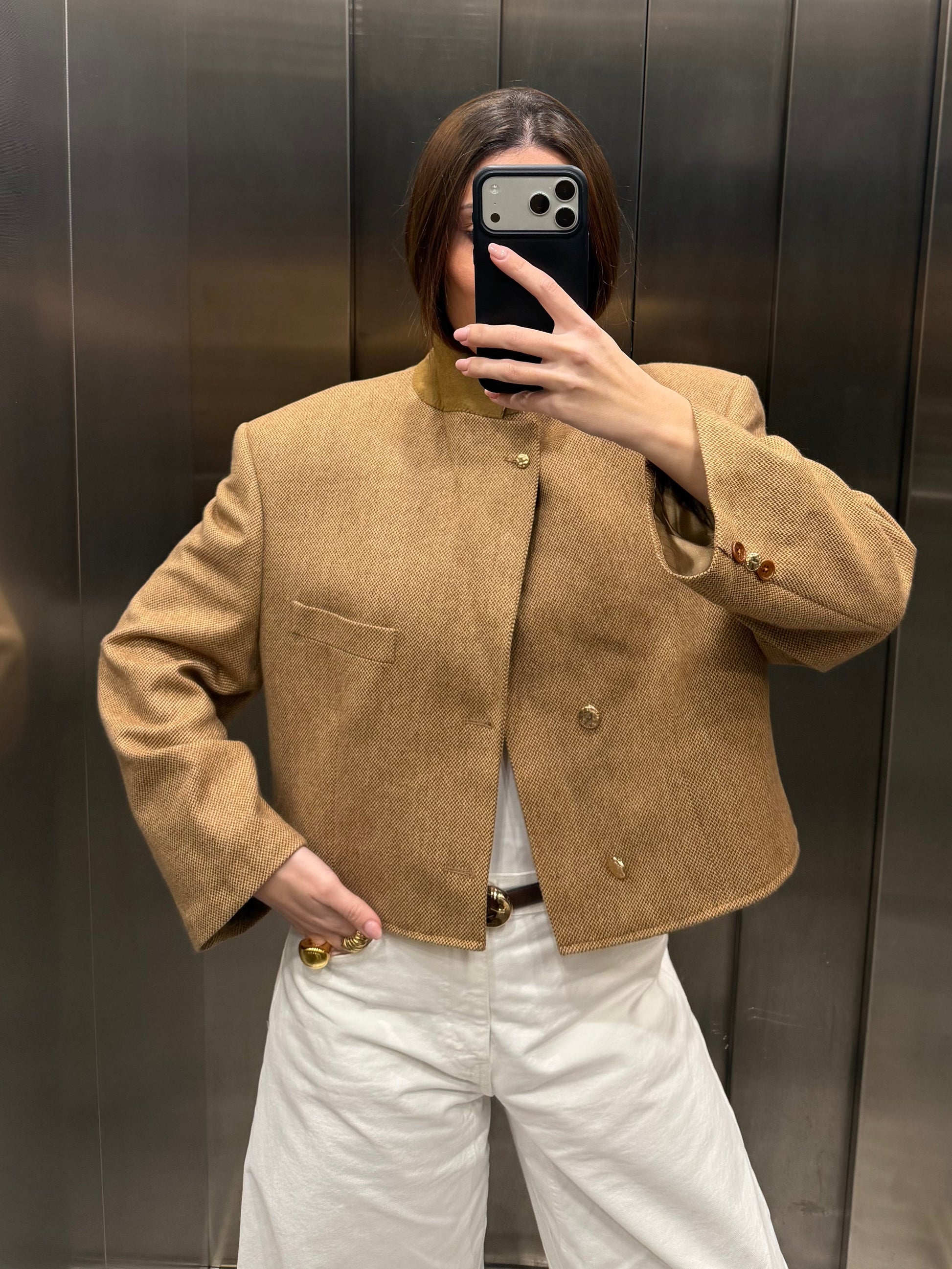 CROP GOLDEN BLAZER 005 vidalyestudio