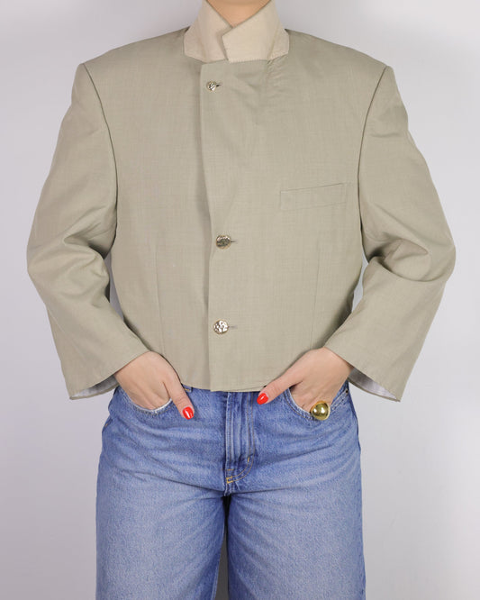CROP GOLDEN BLAZER 1 vidalyestudio