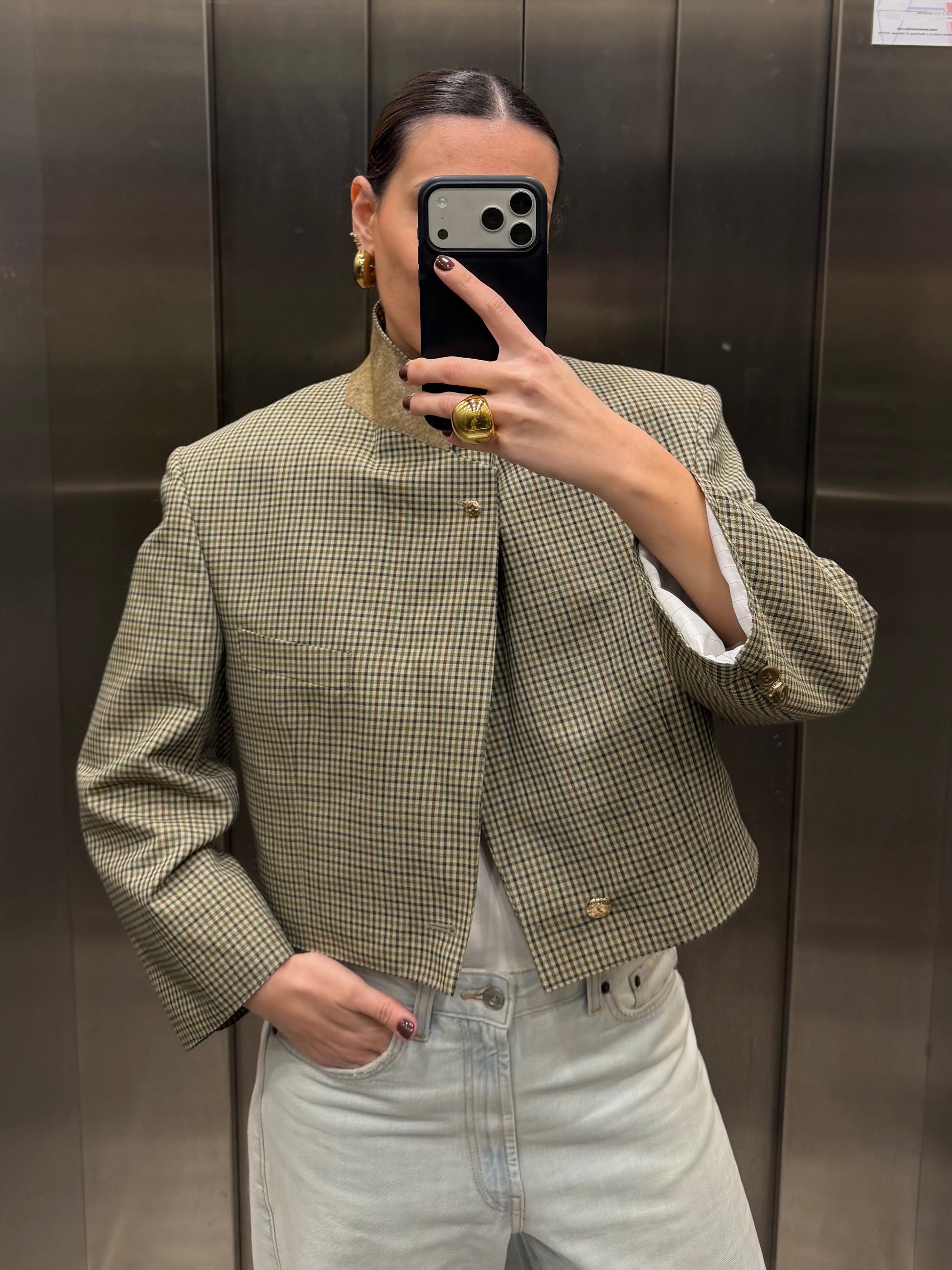 CROP GOLDEN BLAZER 043 vidalyestudio