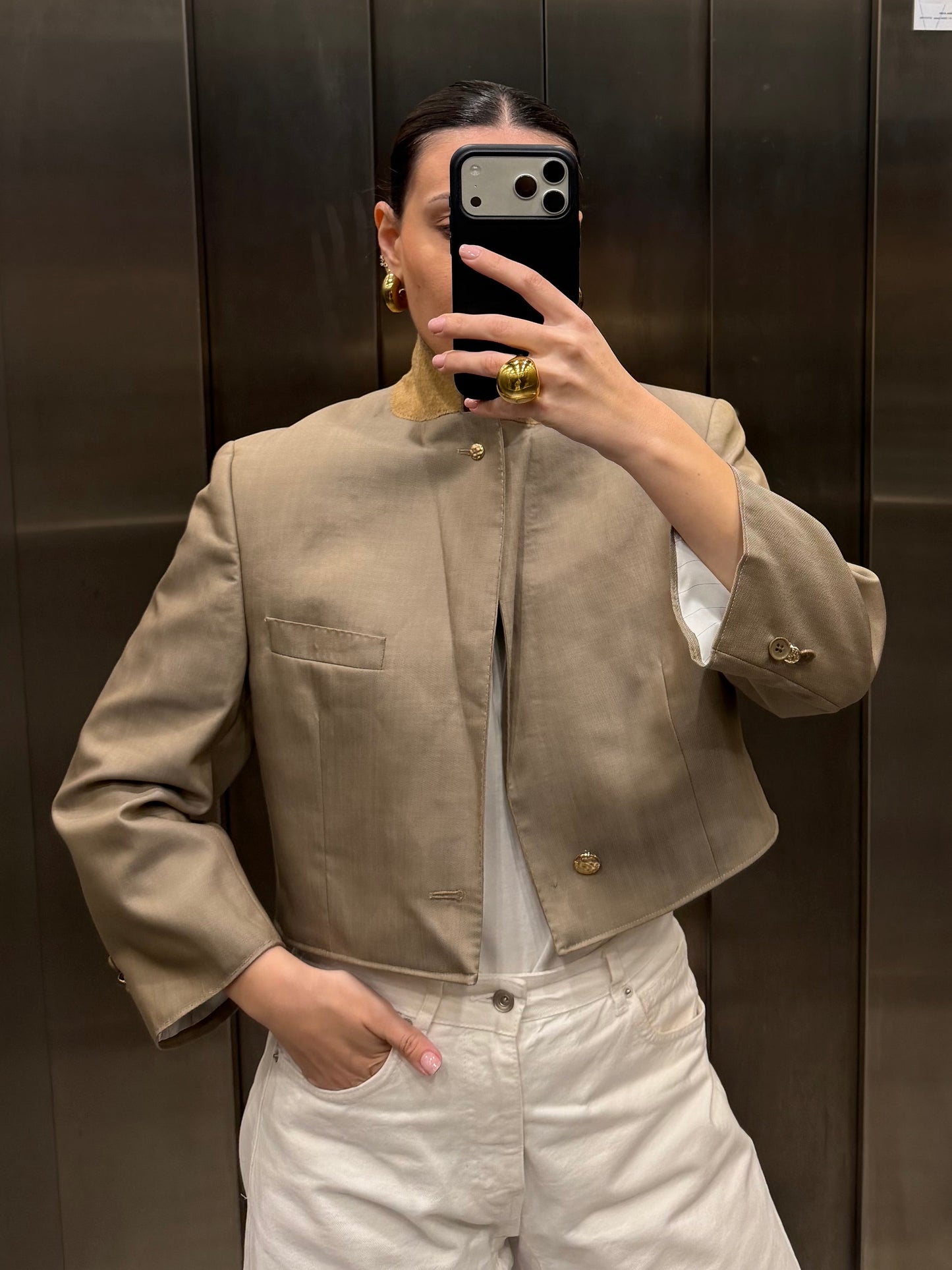 CROP GOLDEN BLAZER 052 vidalyestudio