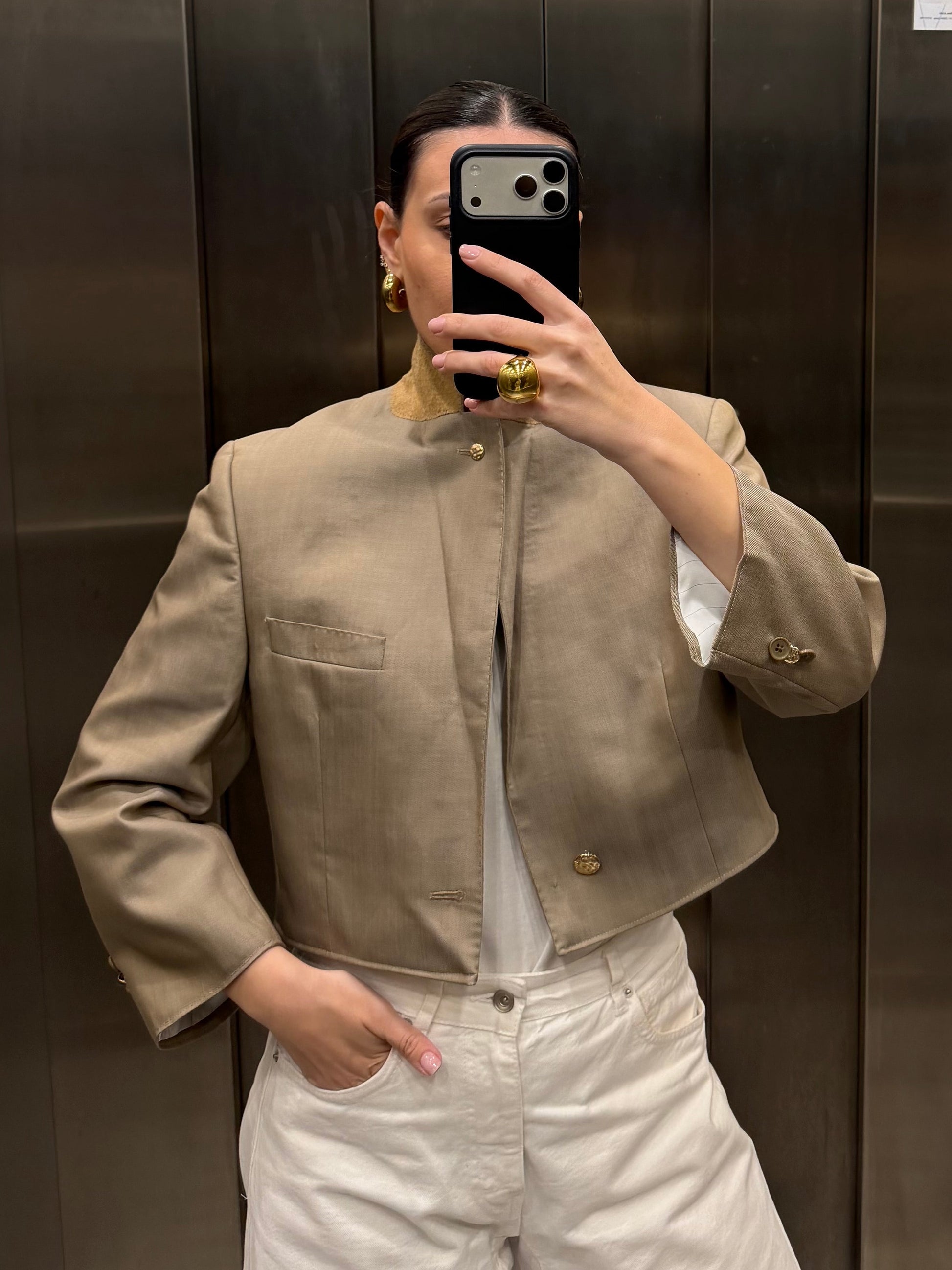 CROP GOLDEN BLAZER 052 vidalyestudio