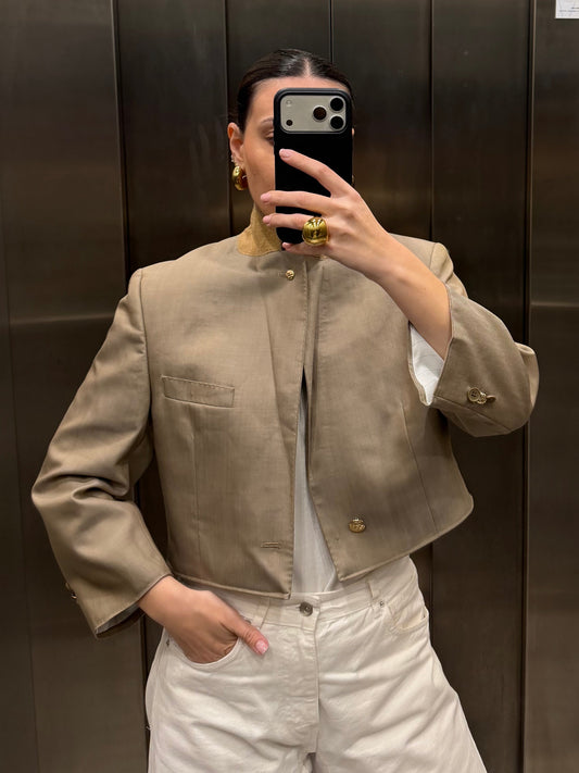 CROP GOLDEN BLAZER 052 vidalyestudio