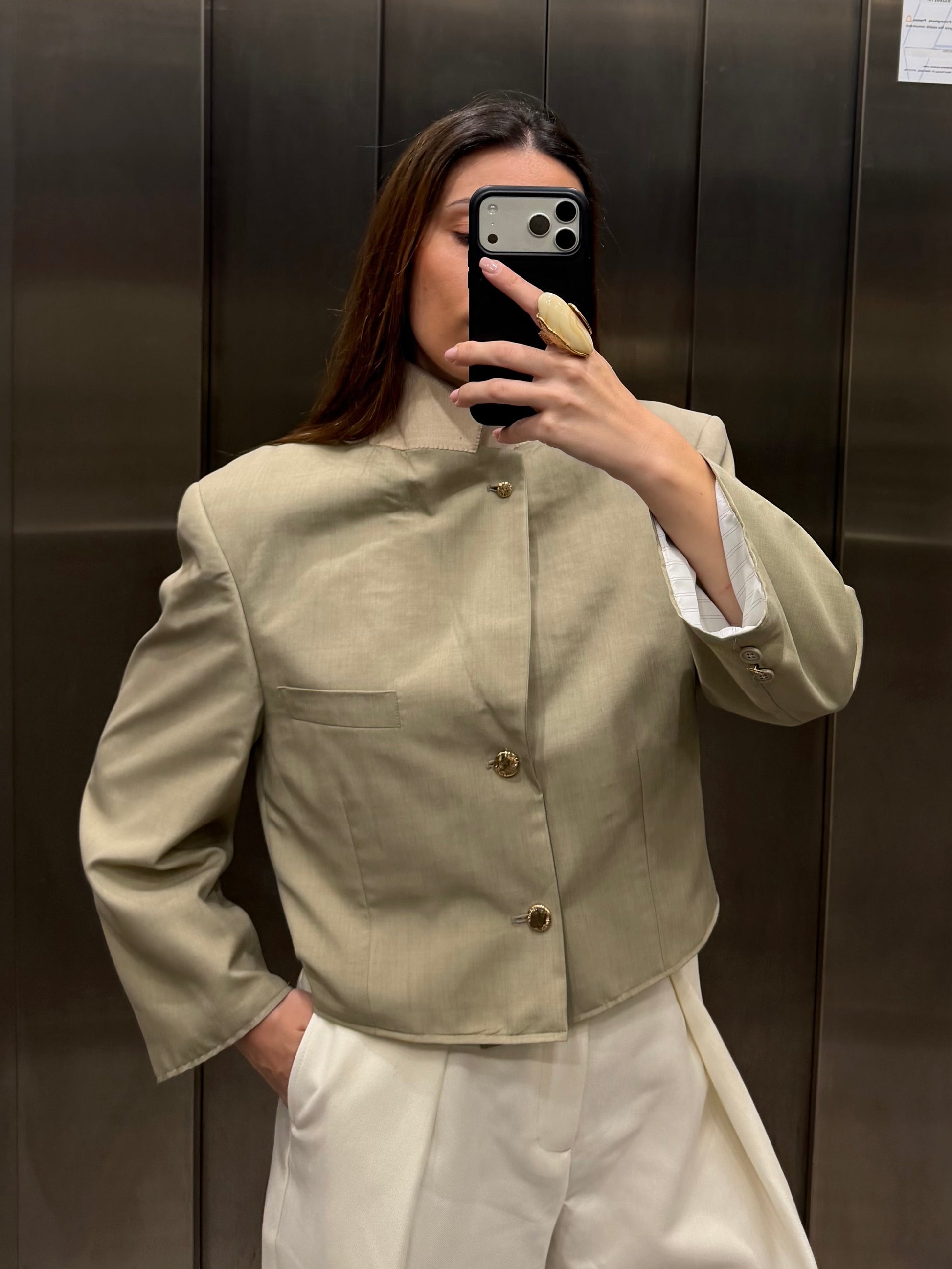 CROP GOLDEN BLAZER 067 vidalyestudio