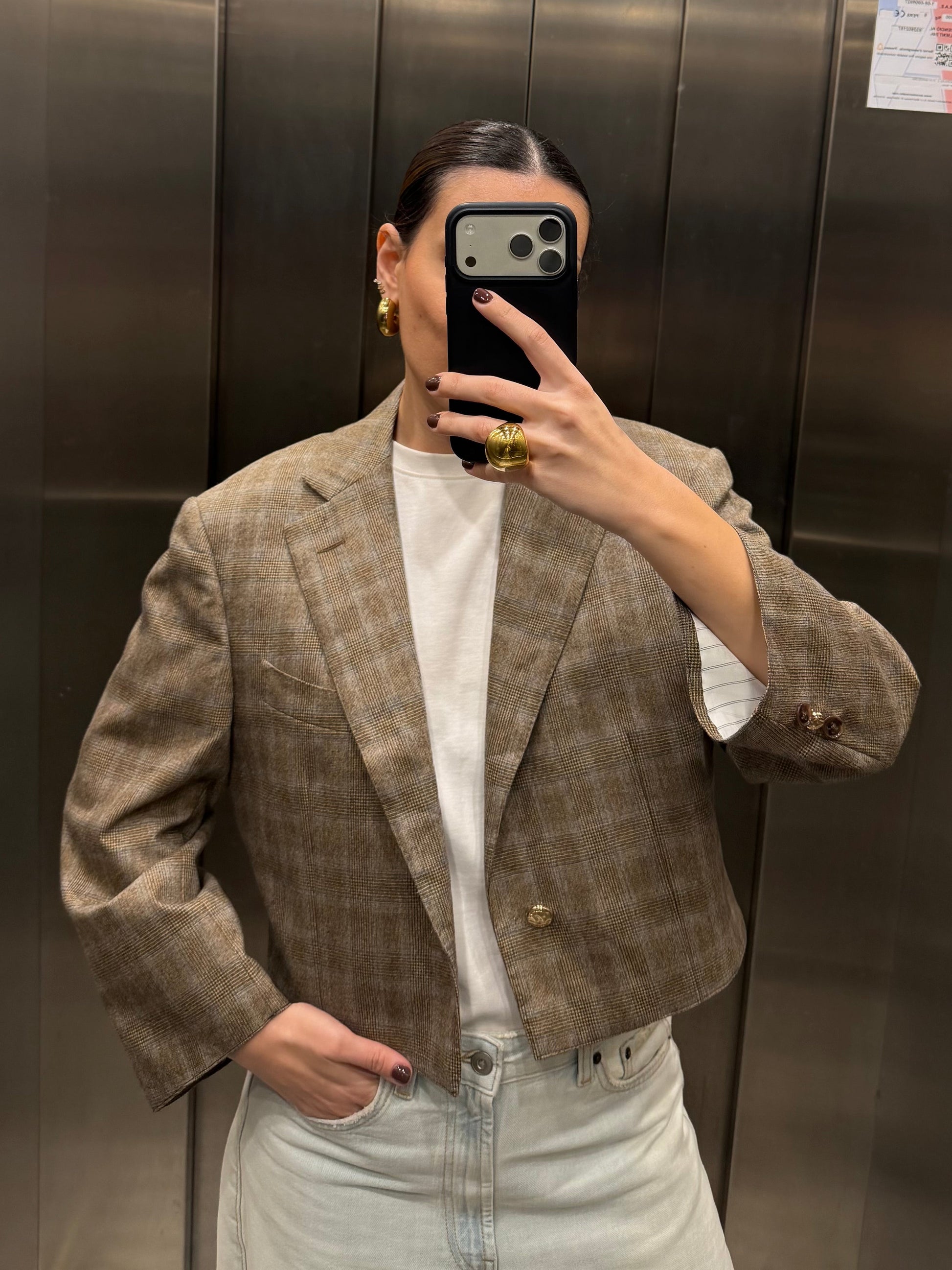 CROP GOLDEN BLAZER 044 vidalyestudio