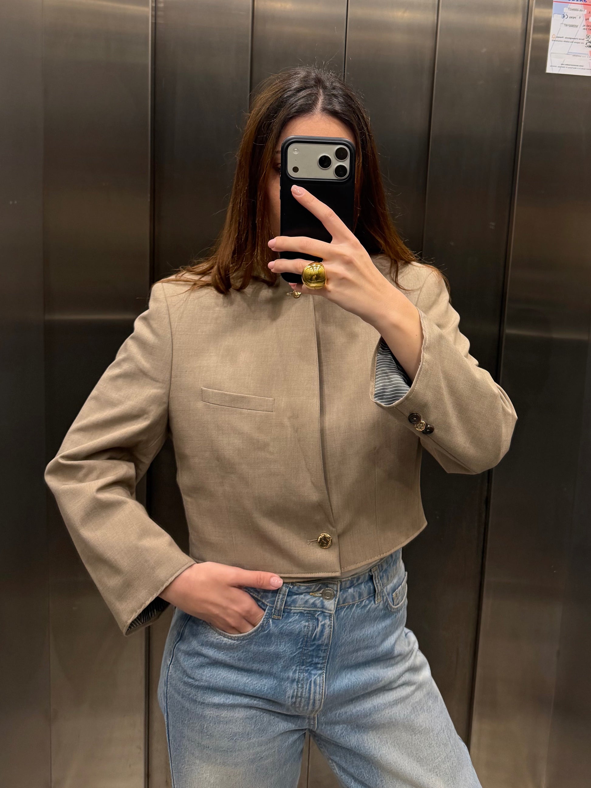 CROP GOLDEN BLAZER 060 vidalyestudio