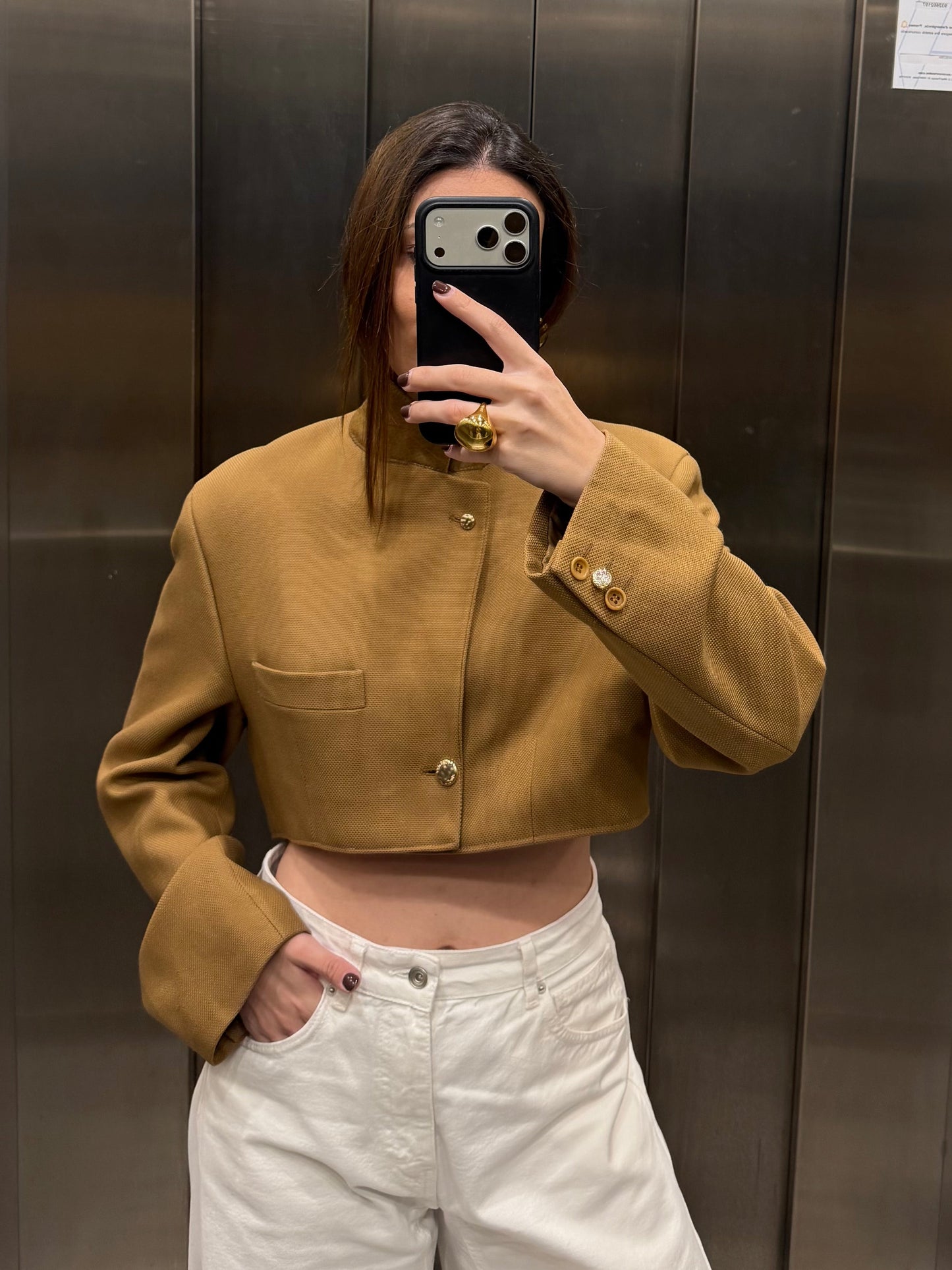 CROP GOLDEN BLAZER vidalyestudio