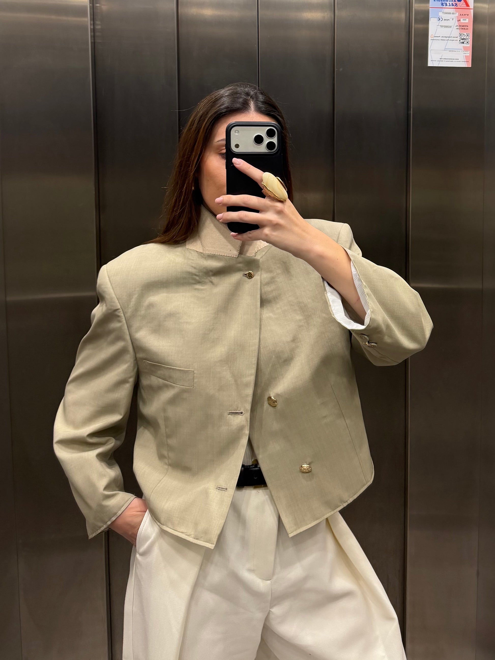 CROP GOLDEN BLAZER 067 vidalyestudio