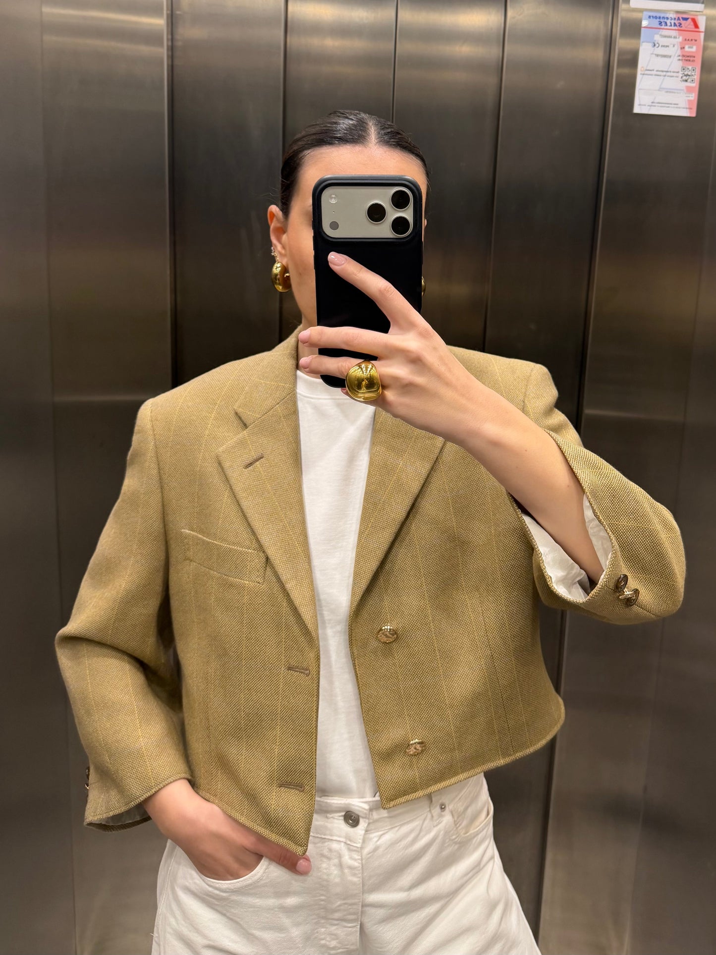 CROP GOLDEN BLAZER 053 vidalyestudio