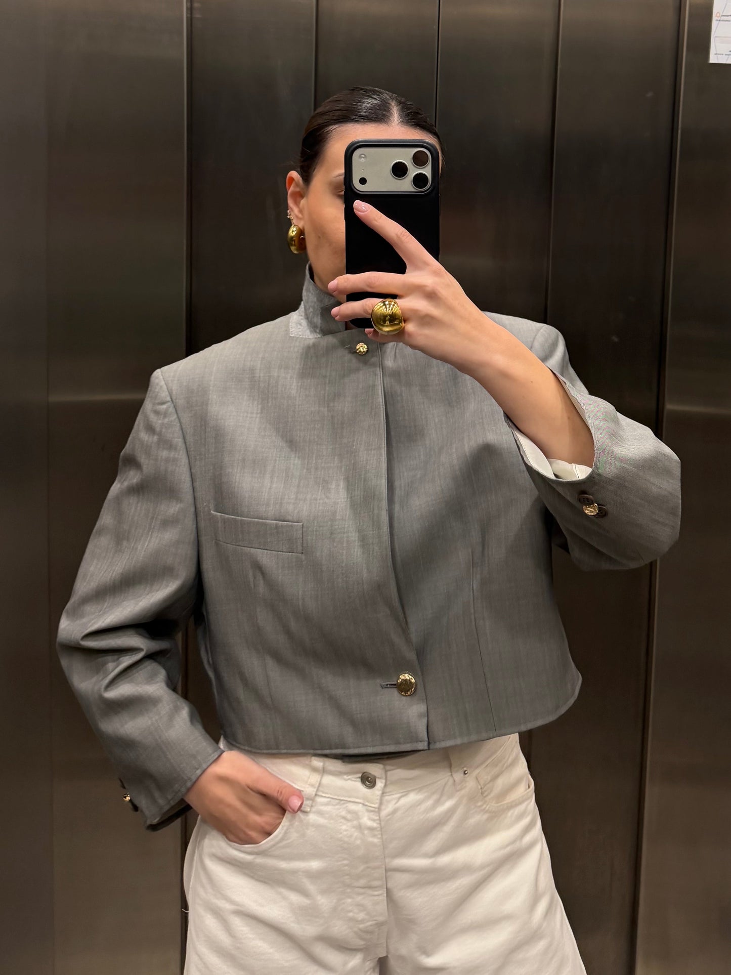 CROP GOLDEN BLAZER 056 vidalyestudio