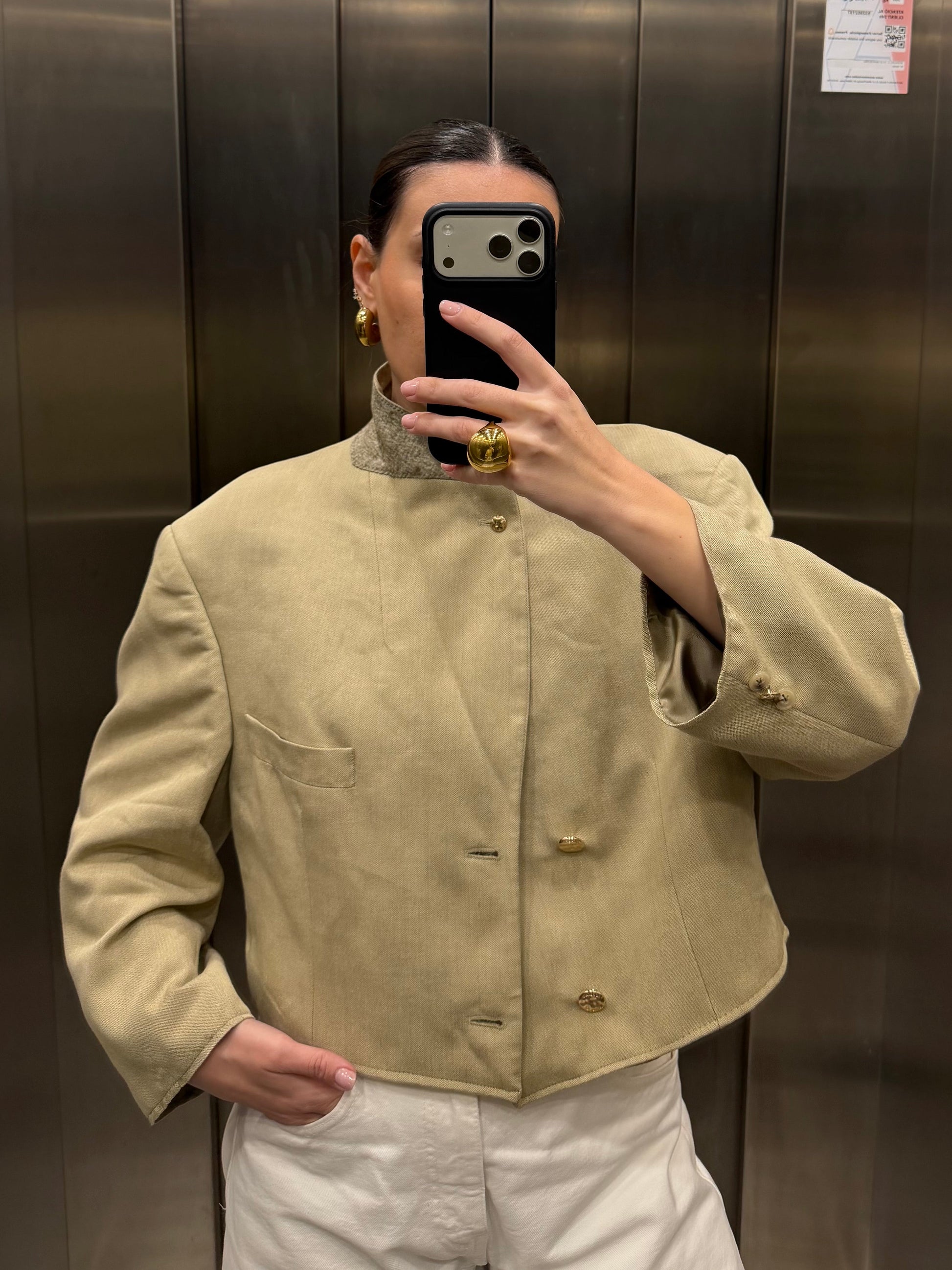CROP GOLDEN BLAZER 055 vidalyestudio