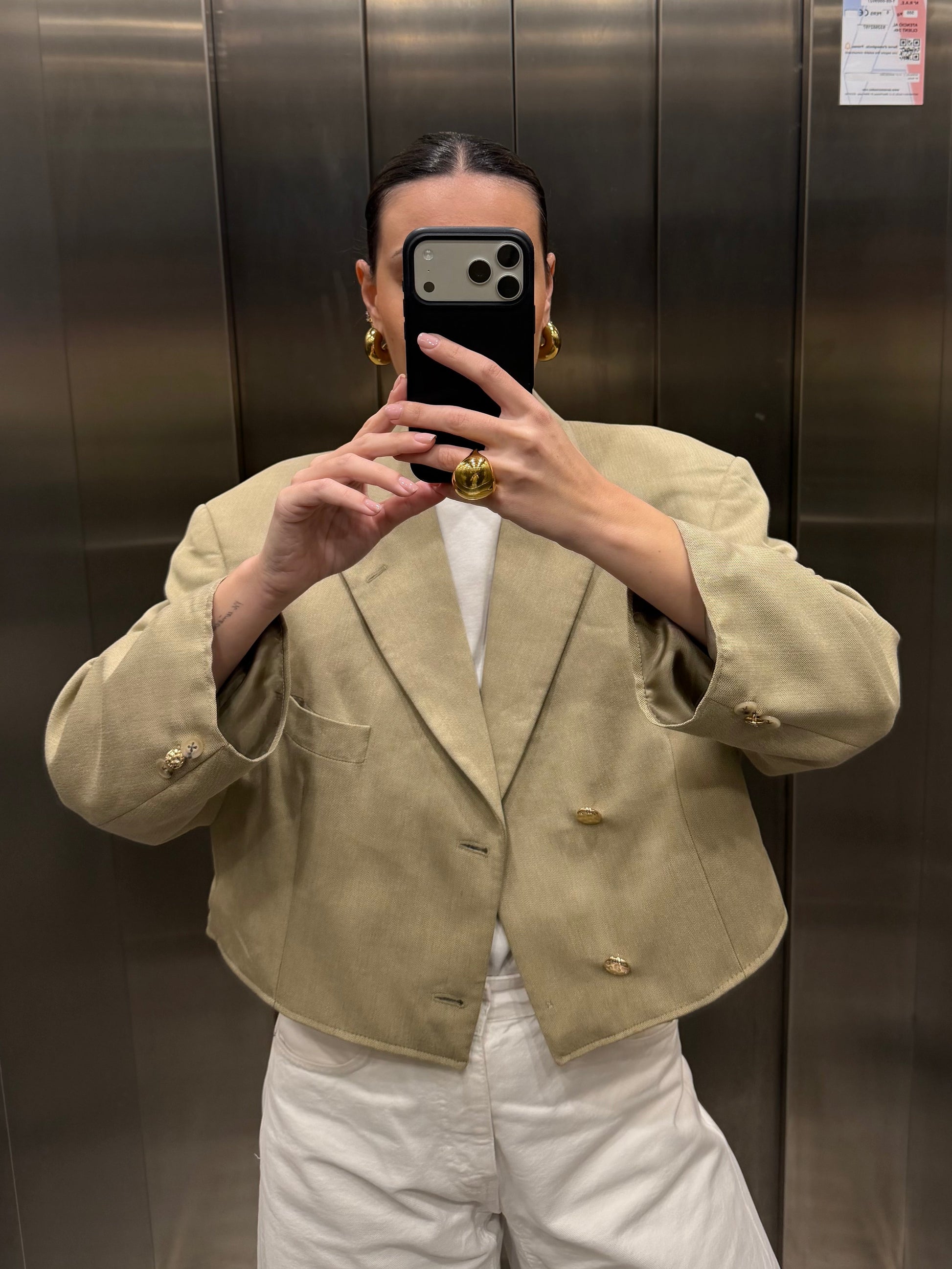 CROP GOLDEN BLAZER 055 vidalyestudio