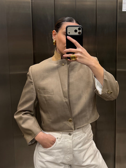 CROP GOLDEN BLAZER 052 vidalyestudio