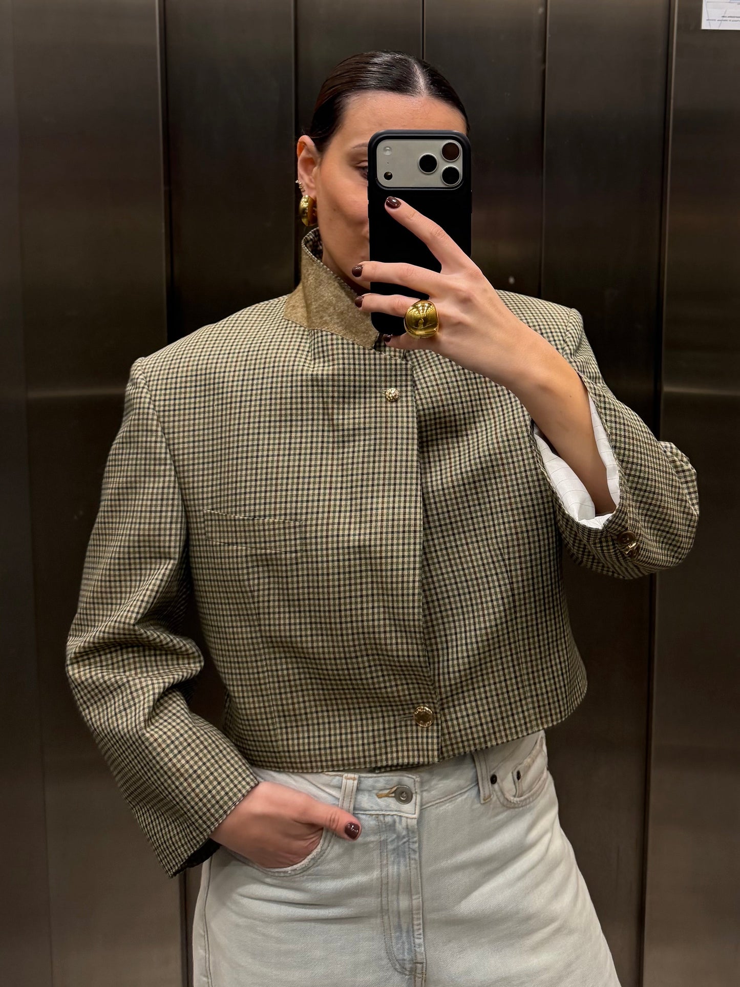 CROP GOLDEN BLAZER 043 vidalyestudio