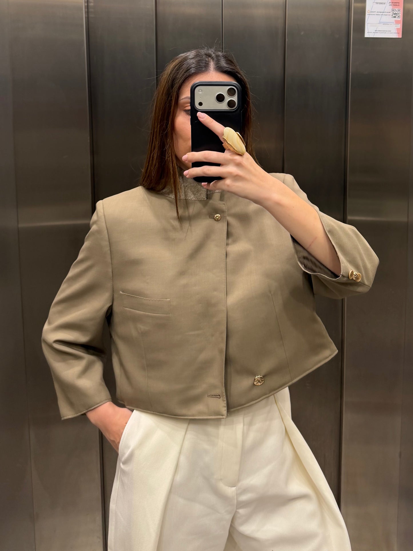 CROP GOLDEN BLAZER 066 vidalyestudio