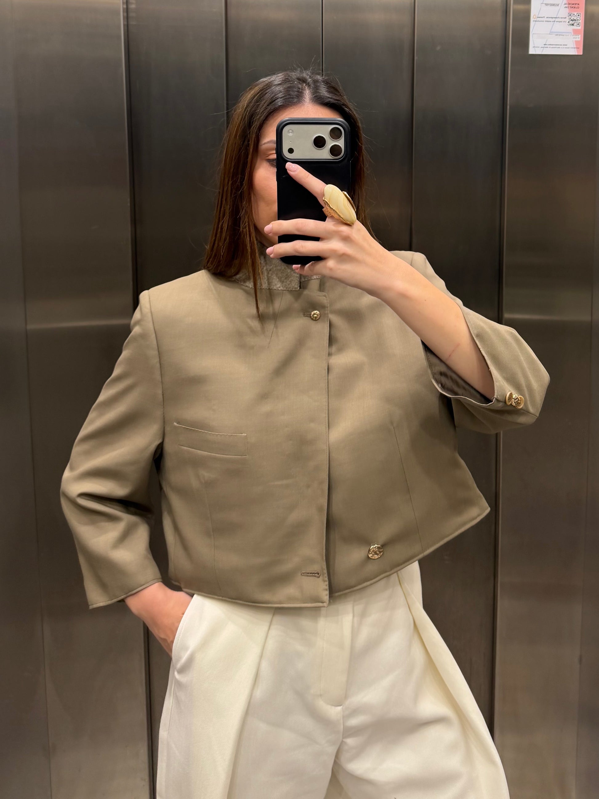 CROP GOLDEN BLAZER 066 vidalyestudio
